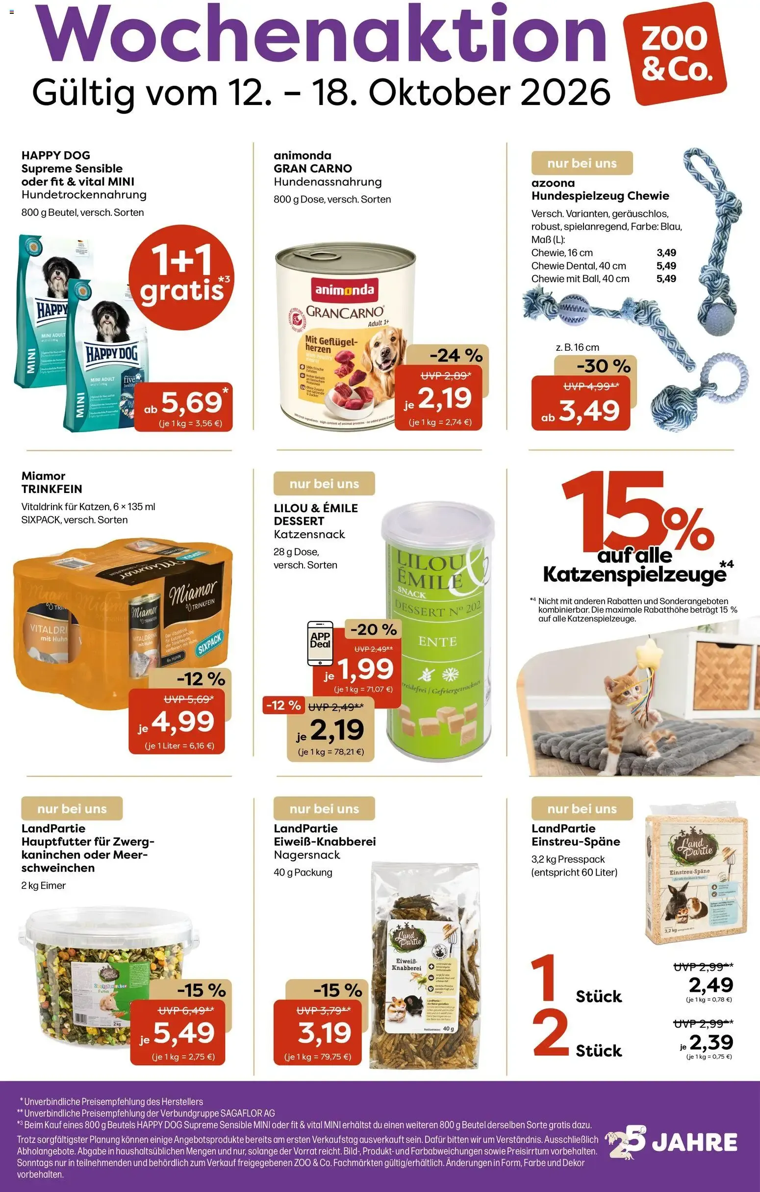 Zoo & co Prospekt vom 12.10.2026 – Angebote online von 12. Oktober bis 18. Oktober 2026 - Prospekt seite 1