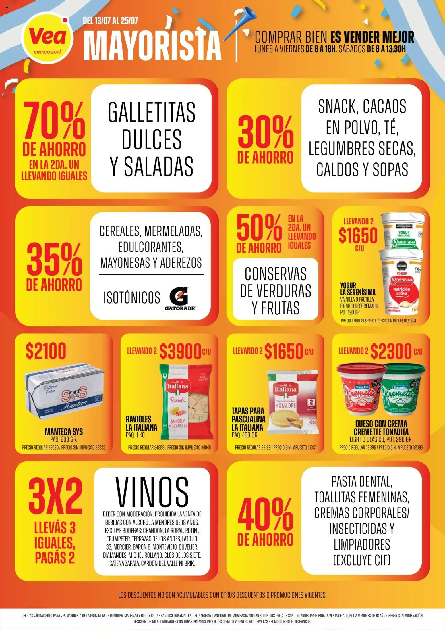 Ofertas de Vea Mayorista: Ofertas del 13/07 al 25/07 13 de julio al 25 de julio 2026 - Página 1 del catálogo