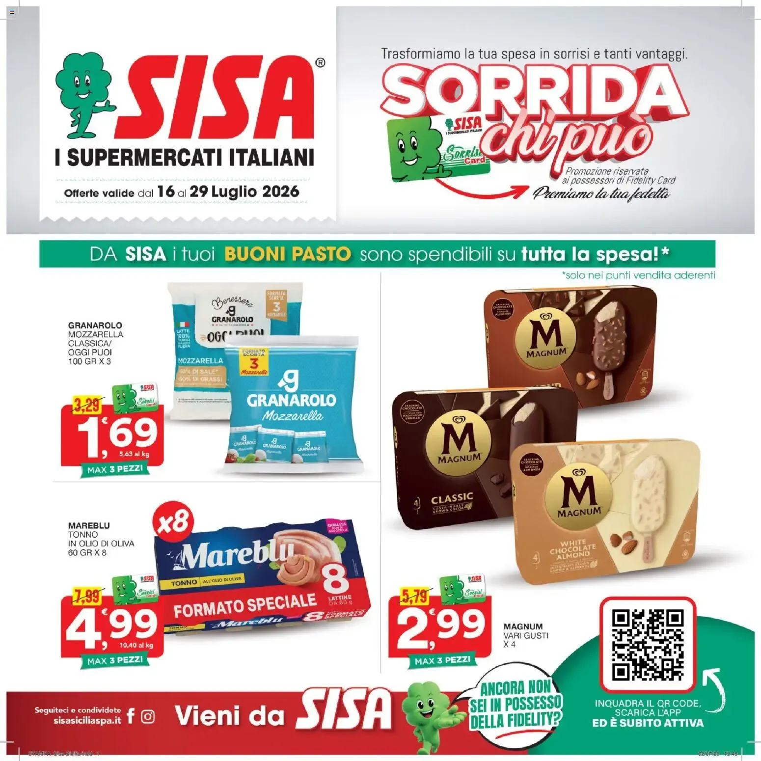Nuovo SISA volantino dal 16/07/2026 > offerte anteprima 🛍️ da 16 luglio a 29 luglio di 2026 - Pagina del volantino 1