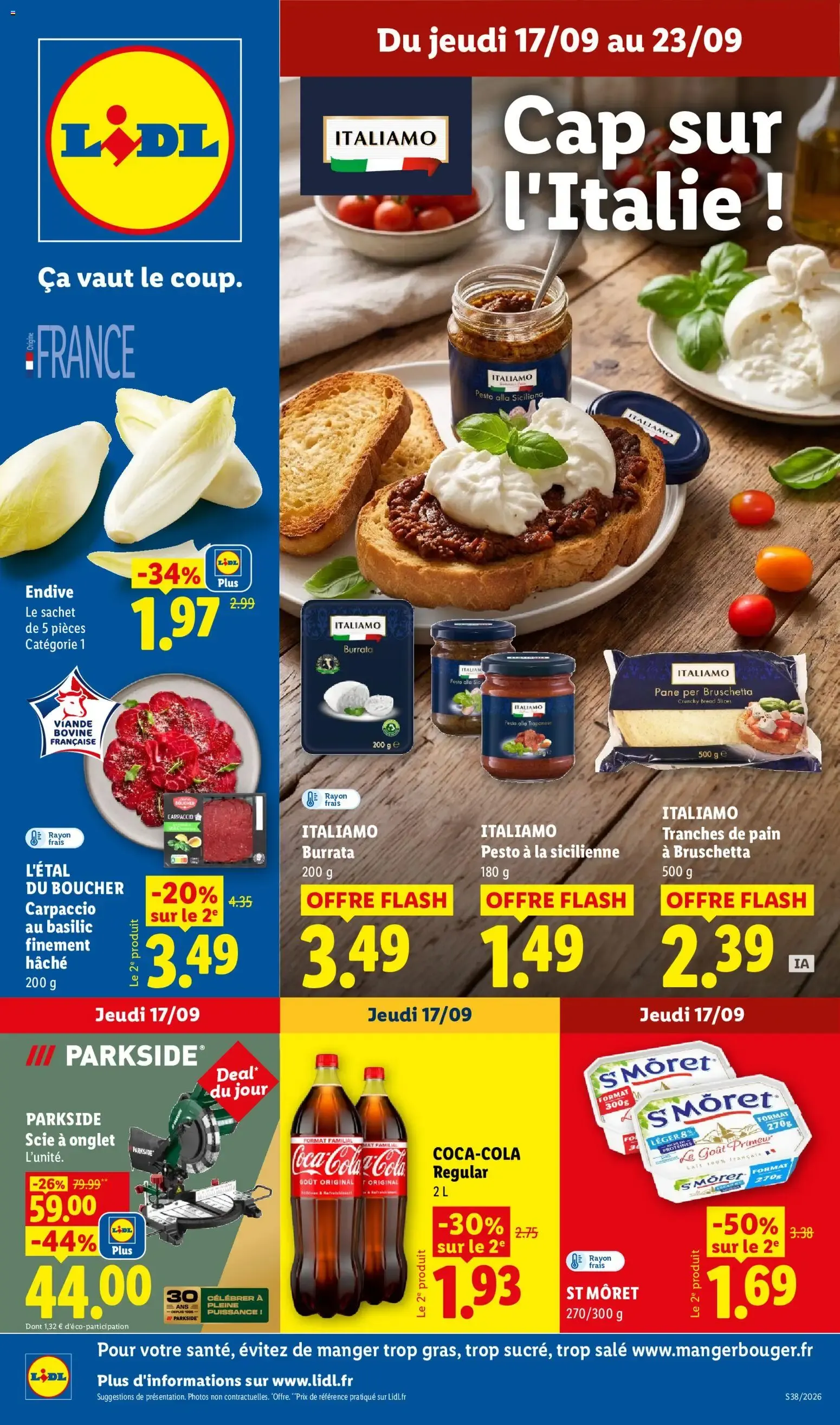 Lidl: Cap sur l'Italie! du 17 septembre au 23 septembre 2026 - Catalogue page 1