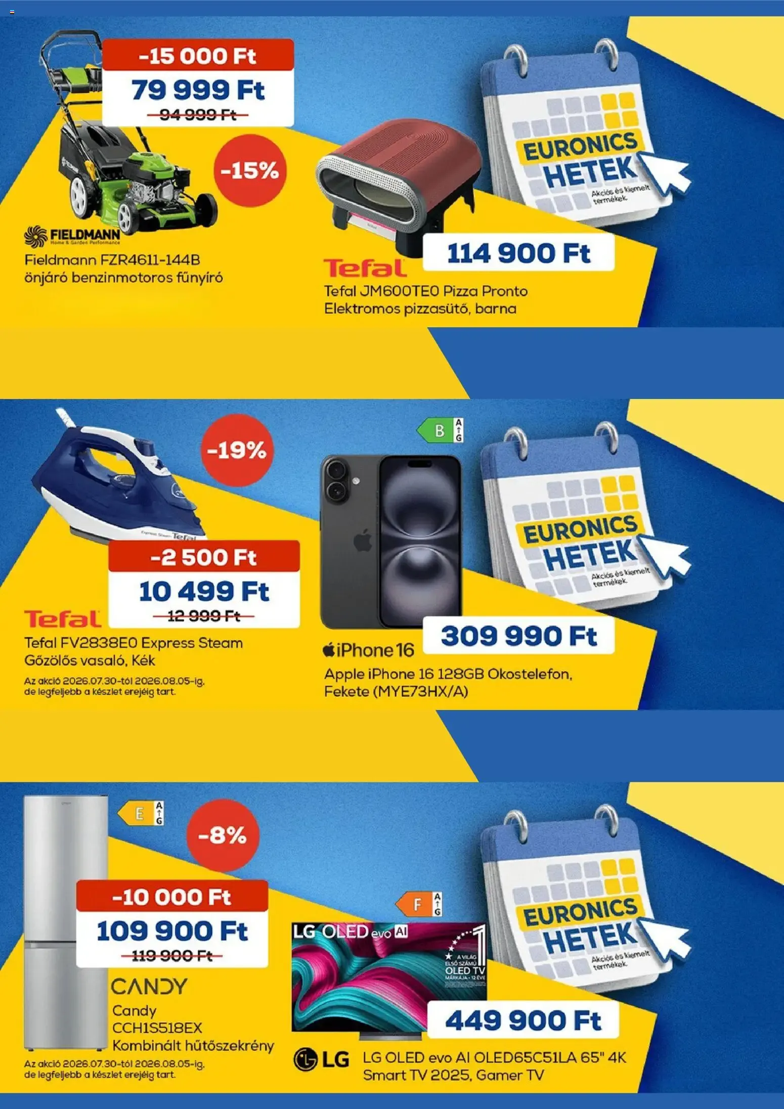 Katalógus Euronics akciós újság - 2026.07.30. -tól/töl > akció, lapozható szórólap 🛍️ július 30.-tól augusztus 5.-ig 2026. - Oldal 1