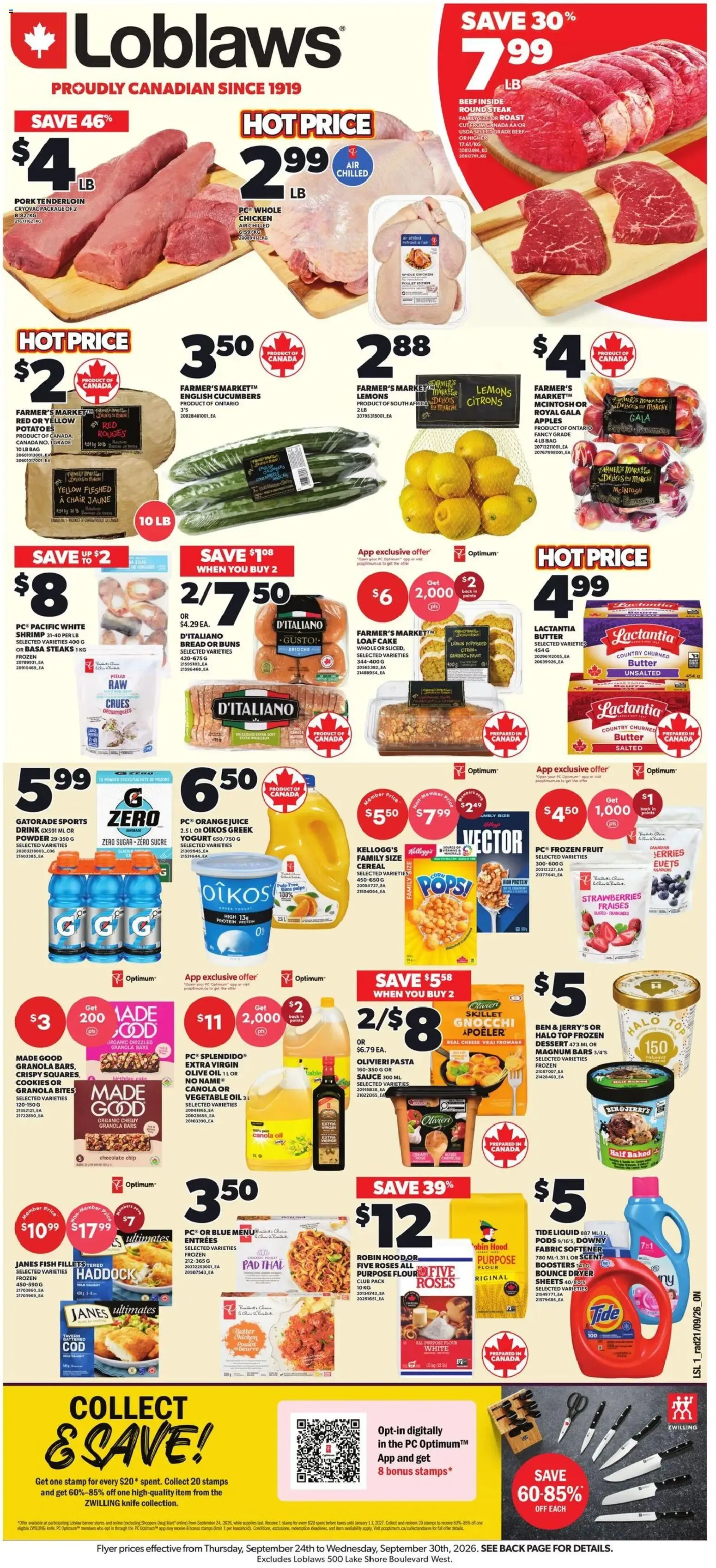 Loblaws weekly flyer / circulaire from Sep 24, 2026 > weekly specials & deals from September 24 to September 30 2026 - flyer page 1