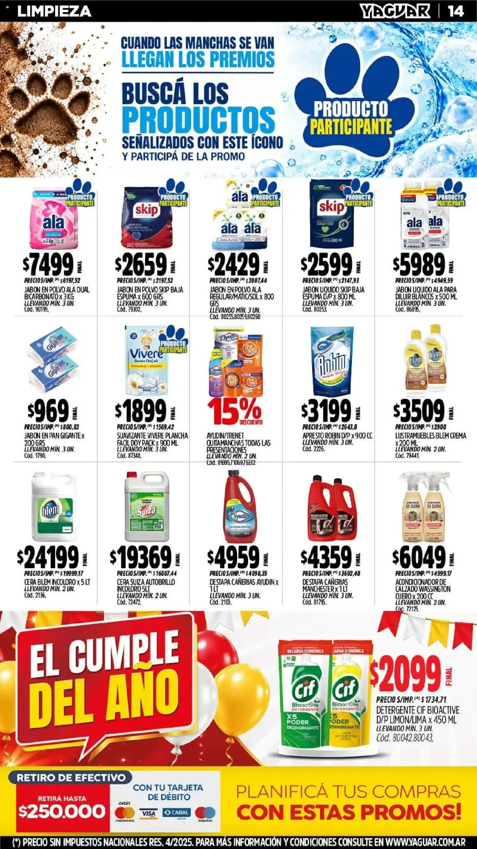 Ofertas de MAYORISTA YAGUAR EL CUMPLE DEL AÑO 38 19 de octubre al 25 de octubre 2026 - Página 16 del catálogo