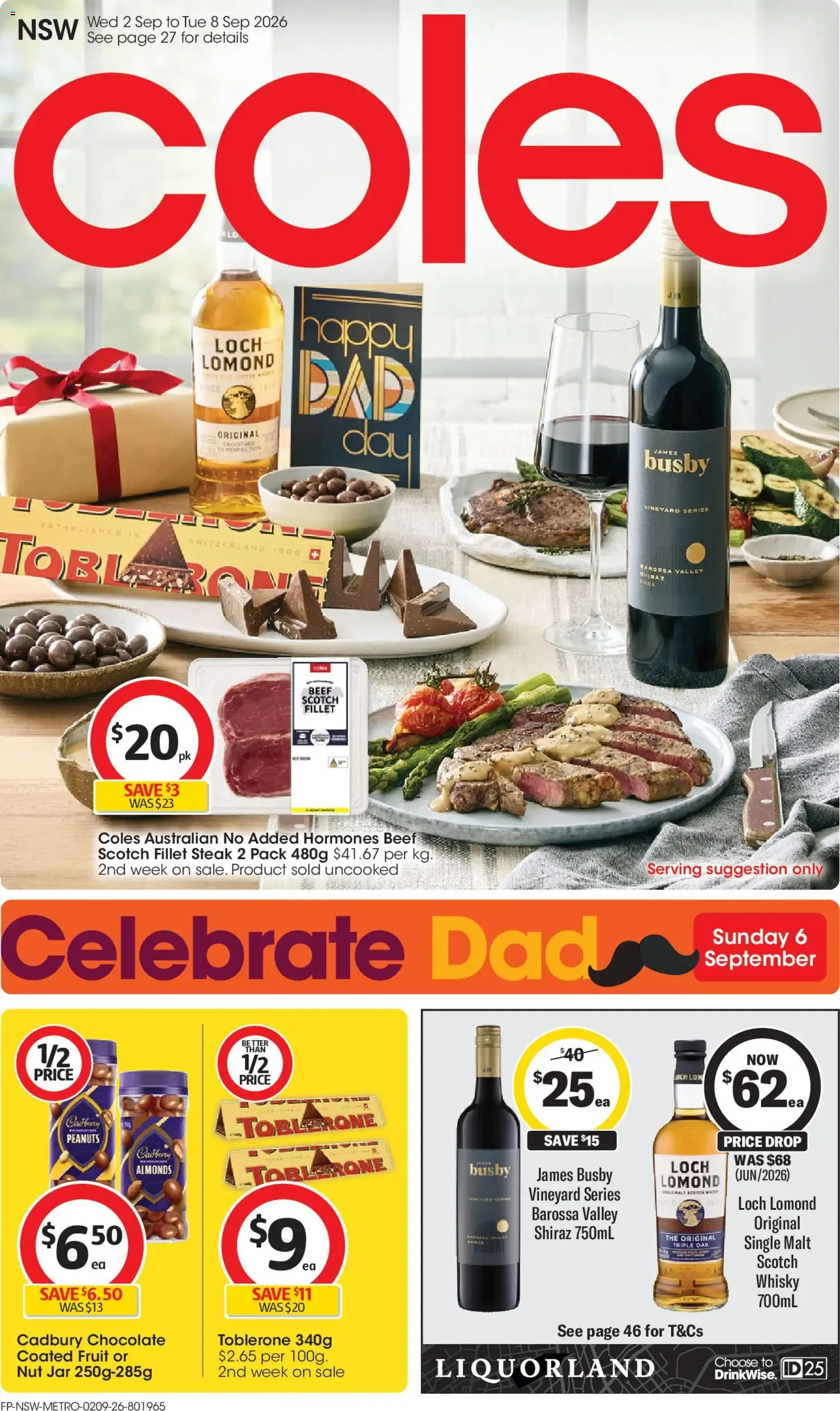 Coles: Celebrate Dad - Father's Day Catalogue - Catalogue valid from 2 September to 8 September 2026 - page 1