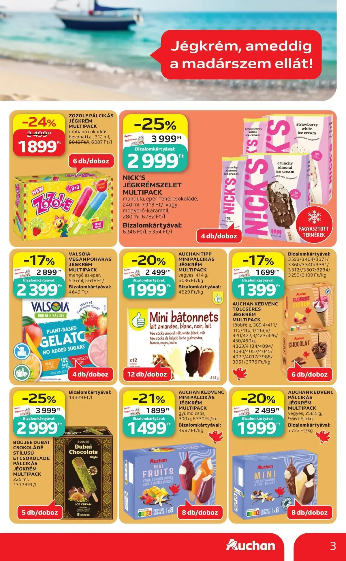 Katalógus Auchan Jégkrémvilág Budapest - 2026.06.18. -tól/töl > akció, lapozható szórólap 🛍️ június 18.-tól június 24.-ig 2026. - Oldal 3