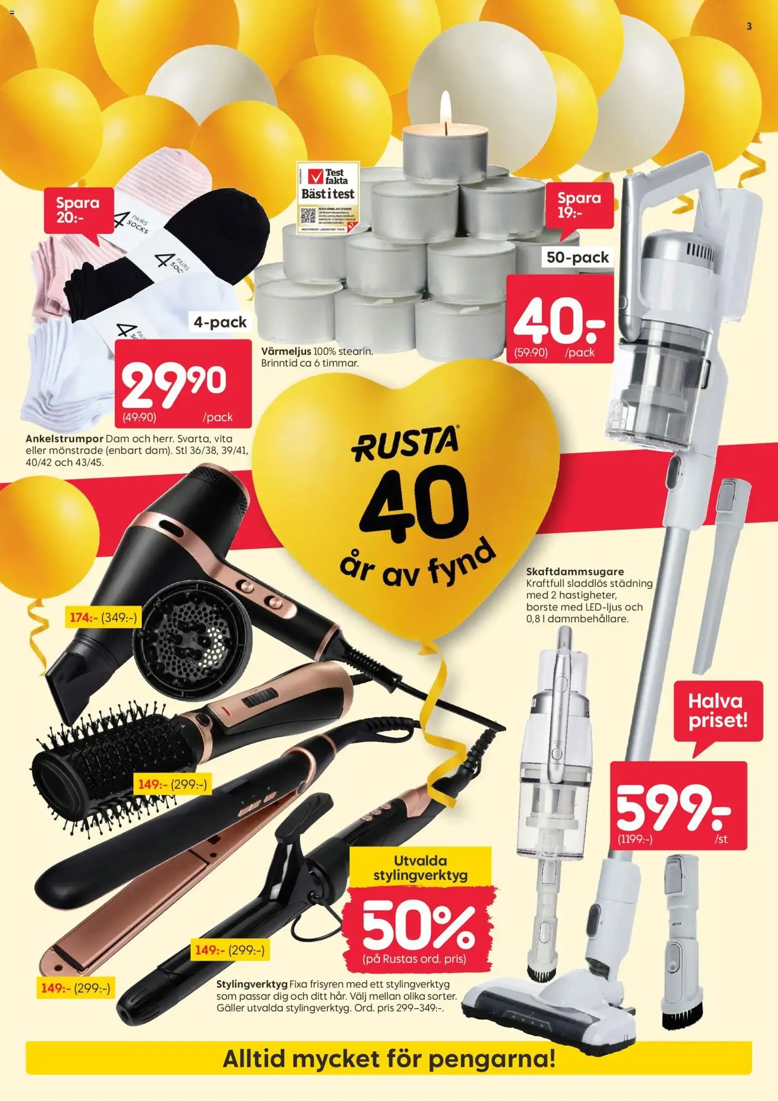 Rusta erbjudanden från 17/08/2026 - 23/08/2026 > Reklamblad nuvarande rabatter från 17 augusti till 23 augusti 2026 - Reklamblad sidor 3