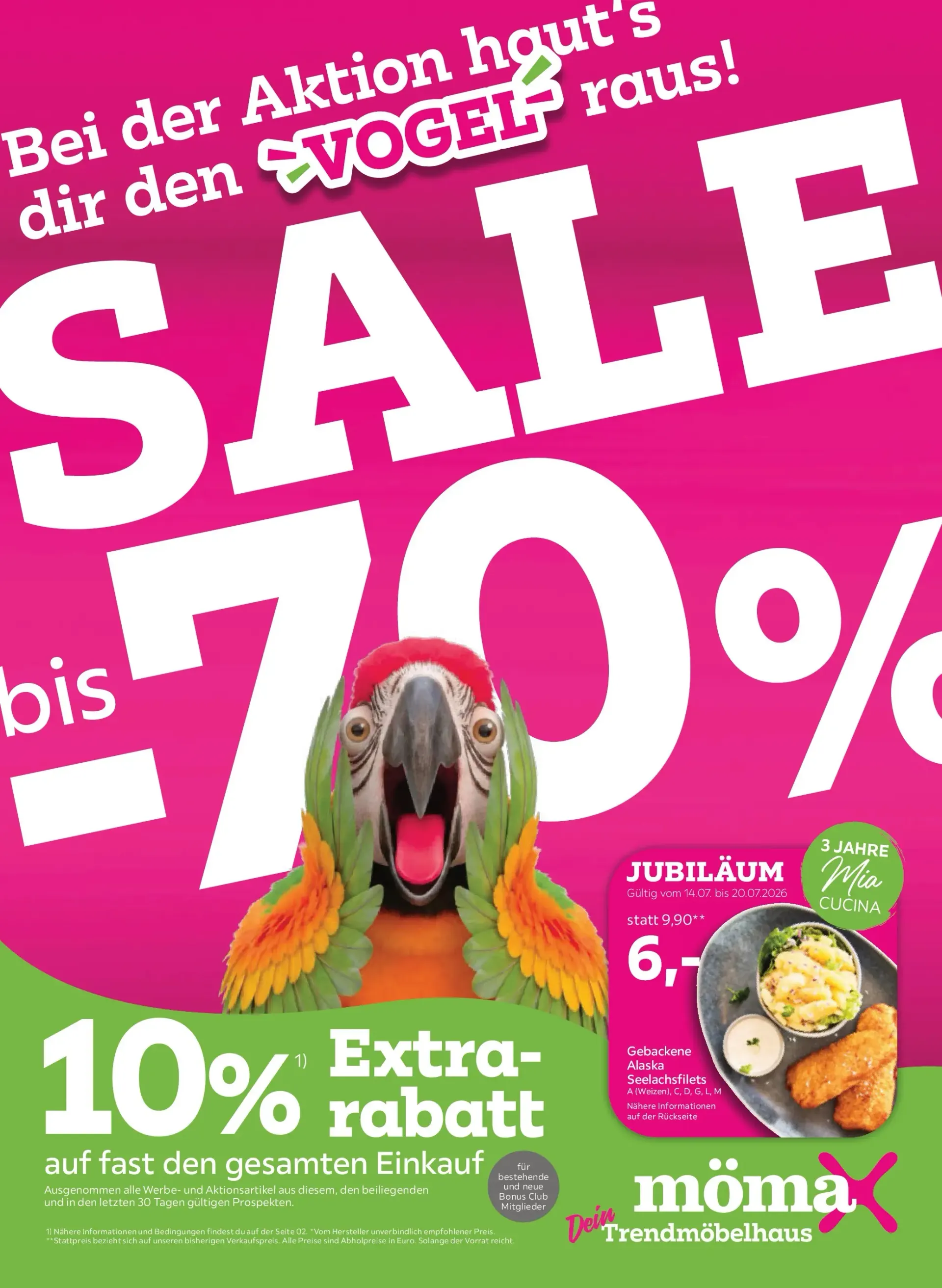 Mömax Sale von 14. Juli bis 20. Juli 2026 - Flugblätt seite 1