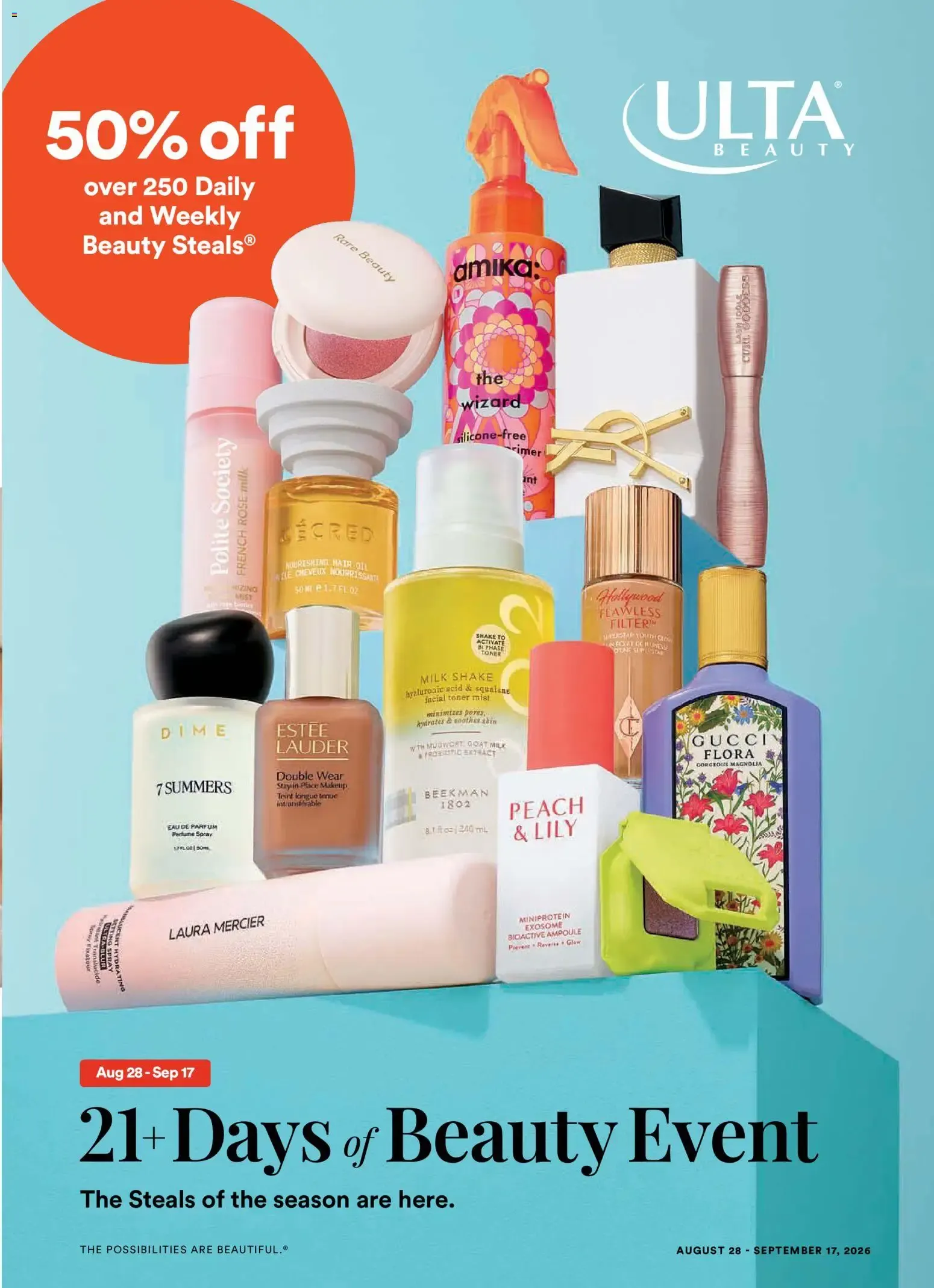Weekly ad Ulta Beauty: 21+ Days of Beauty Event from August 28 to September 17 2026 - Page 1