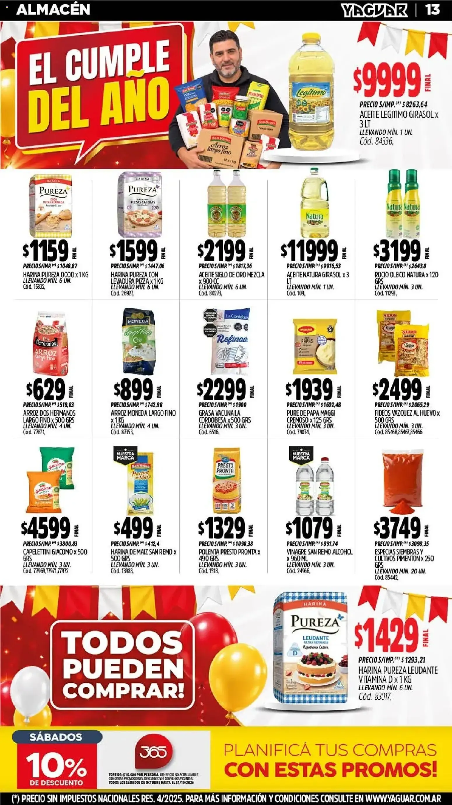 Ofertas de Mayorista Yaguar - El Cumple del Año 38 26 de octubre al 31 de octubre 2026 - Página 13 del catálogo