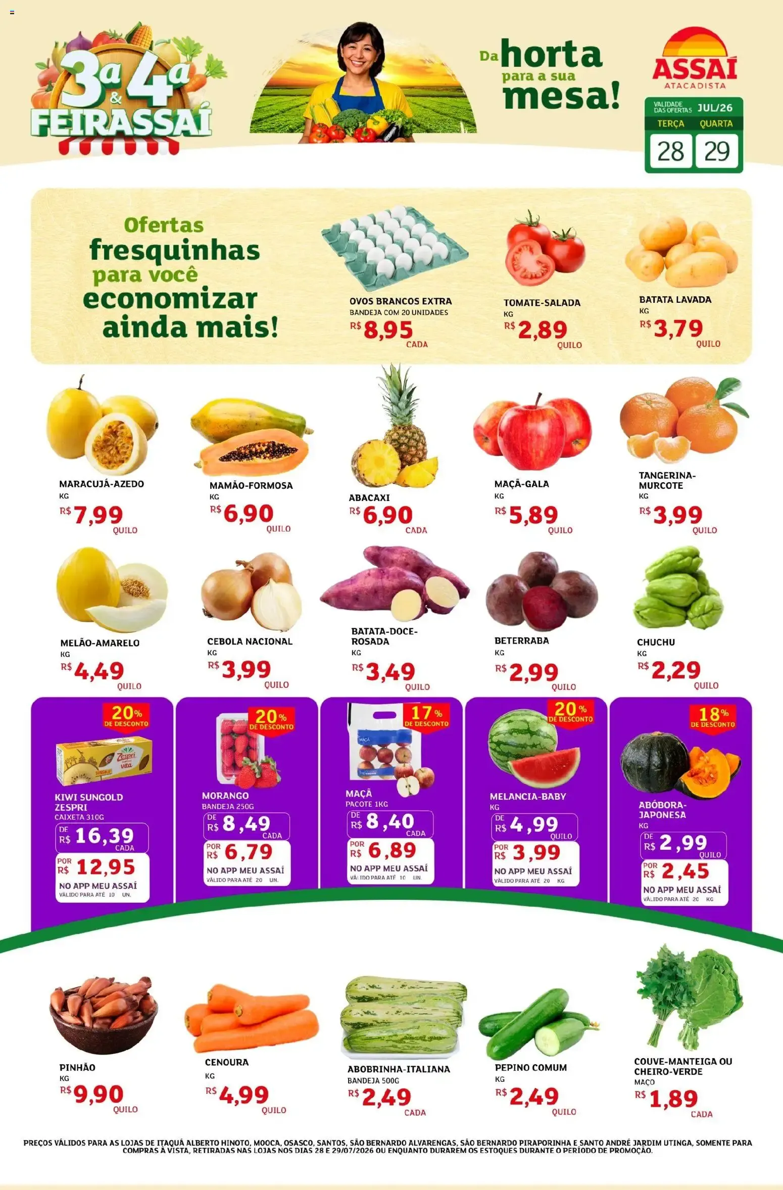 Encarte de Assaí Atacadista - 3ª e 4ª Feirassai: Da horta para sua mesa! 28 de julho até 29 de julho 2026 - Pagina 1