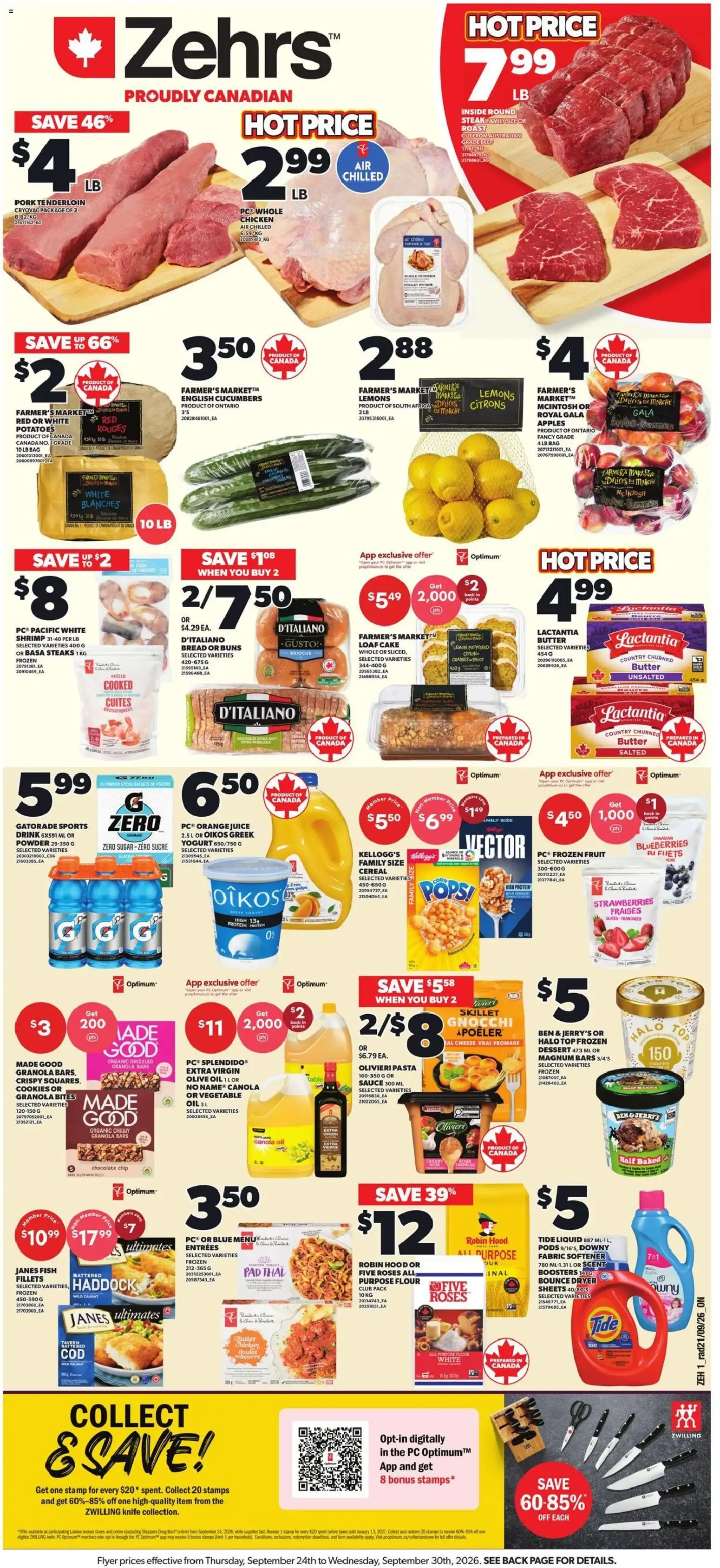 Zehrs weekly flyer / circulaire from Sep 24, 2026 > weekly specials & deals from September 24 to September 30 2026 - flyer page 1