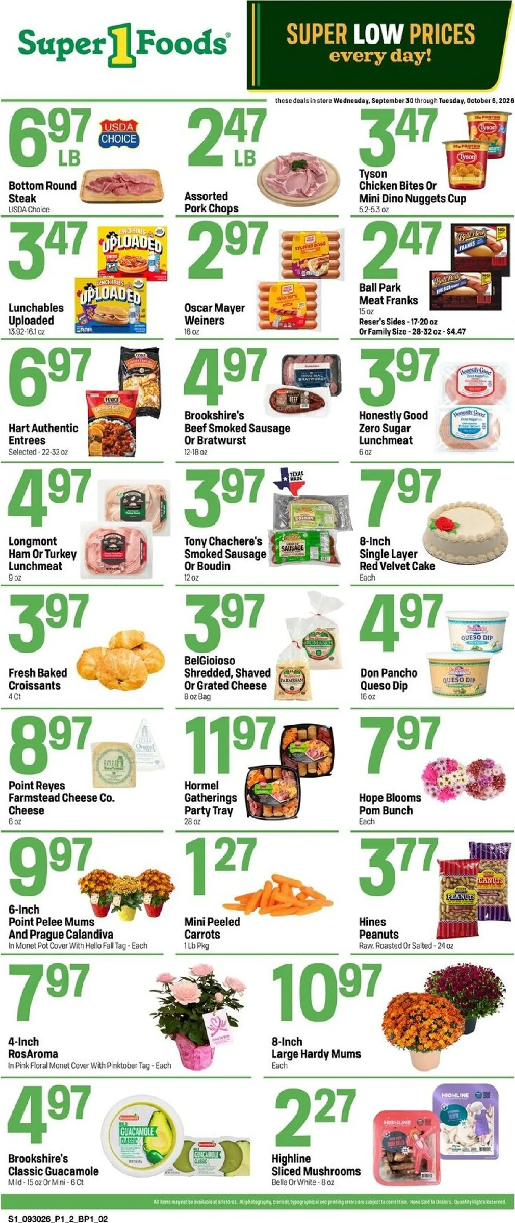Weekly ad Current Super 1 Foods - Hot Sheet leaflet valid from Wednesday 09/30/2026 to Tuesday 10/06/2026 from September 30 to October 6 2026 - Page 3