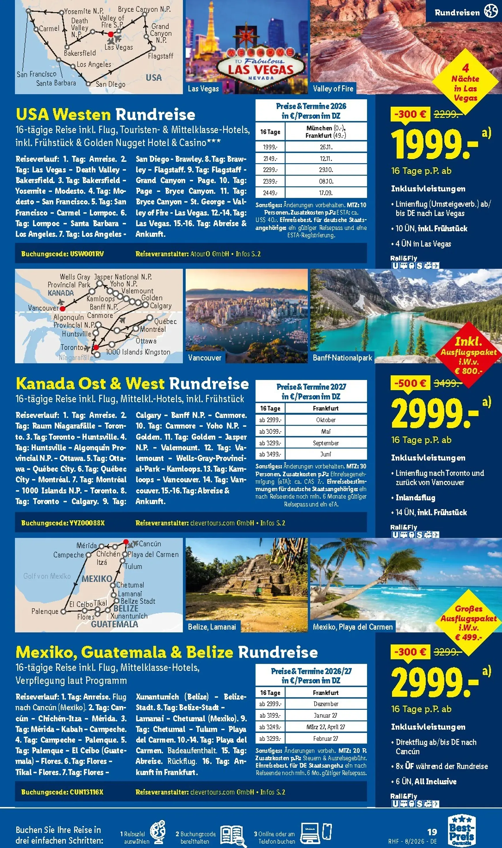 Lidl August Reise-Highlights Prospekt – von Mittwoch 29.07.2026 bis Montag 31.08.2026 von 29. Juli bis 31. August 2026 - Prospekt seite 19