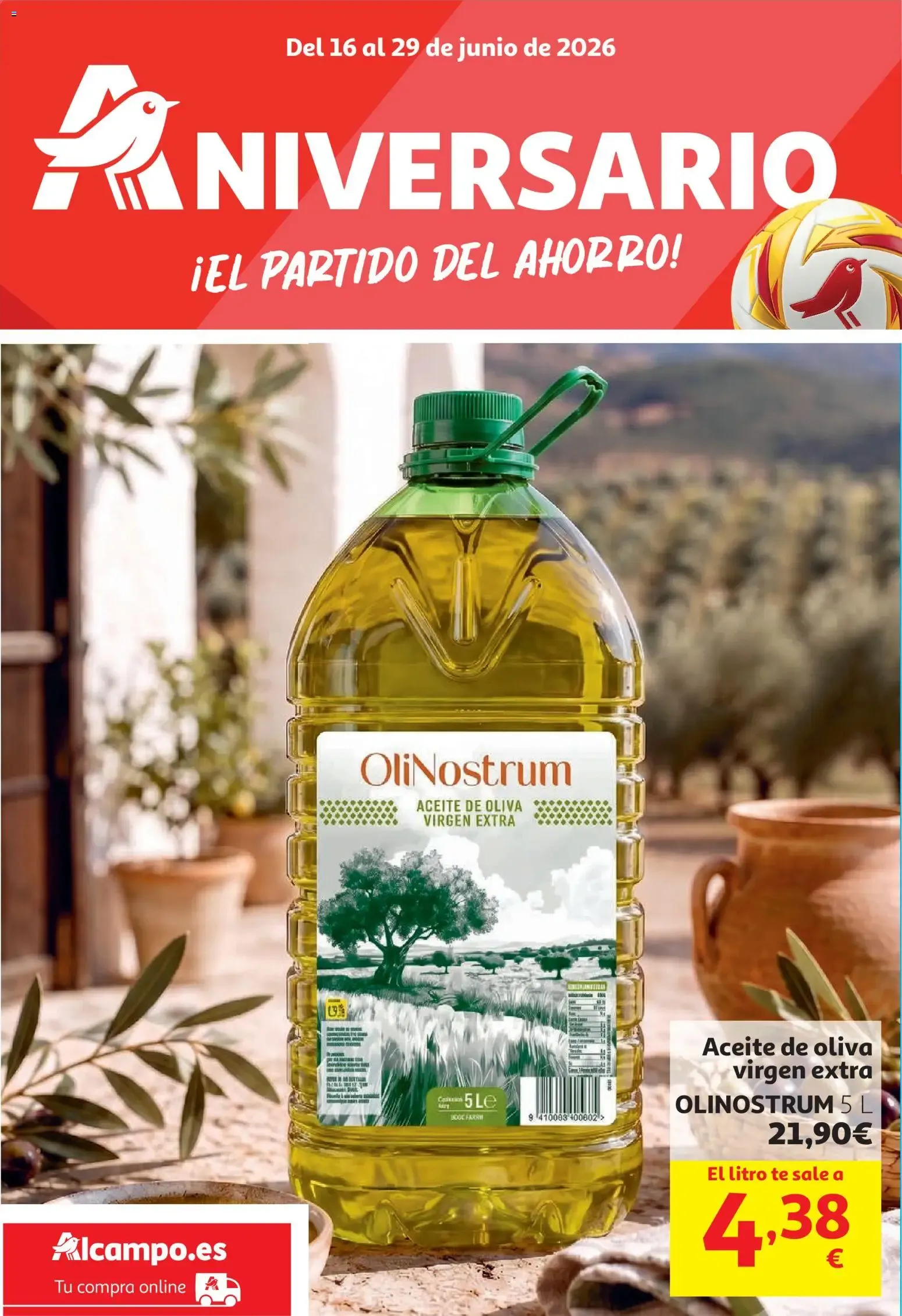 Catálogo de Alcampo - Aniversario: El partido del ahorro 16 de junio al 29 de junio 2026 - Página 1