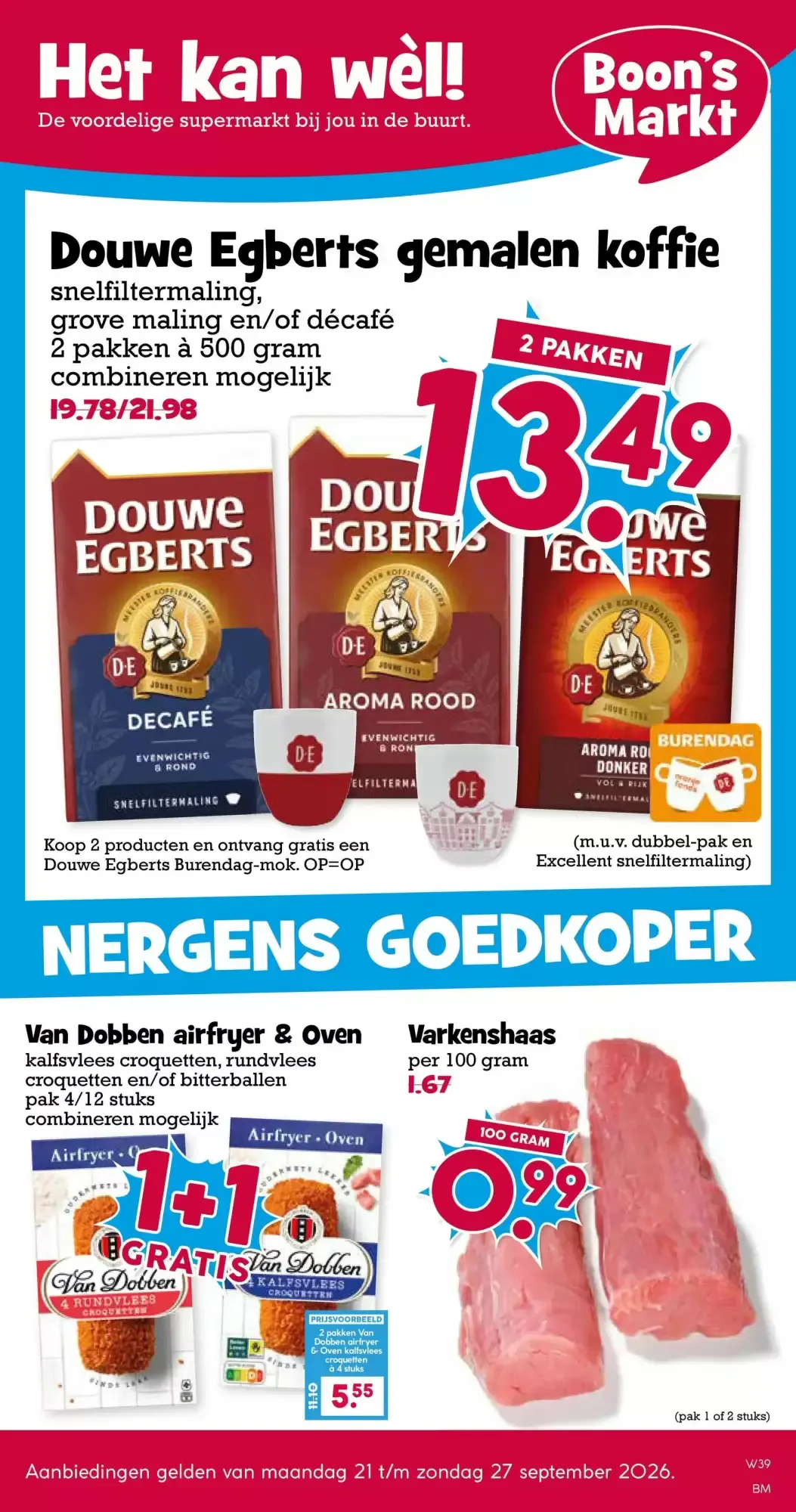 Boon`s Markt folder week 39 van 21 september tot 27 september 2026 - Folder pagina 1