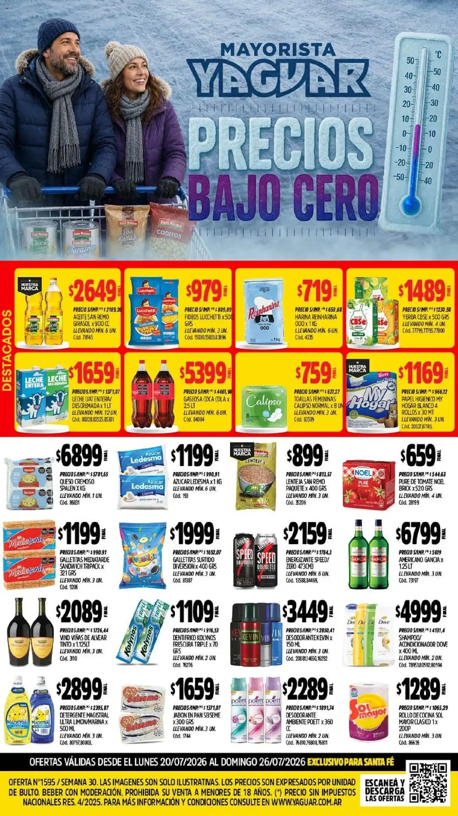 Ofertas de Mayorista Yaguar - Precios Bajo Cero 20 de julio al 26 de julio 2026 - Página 1 del catálogo
