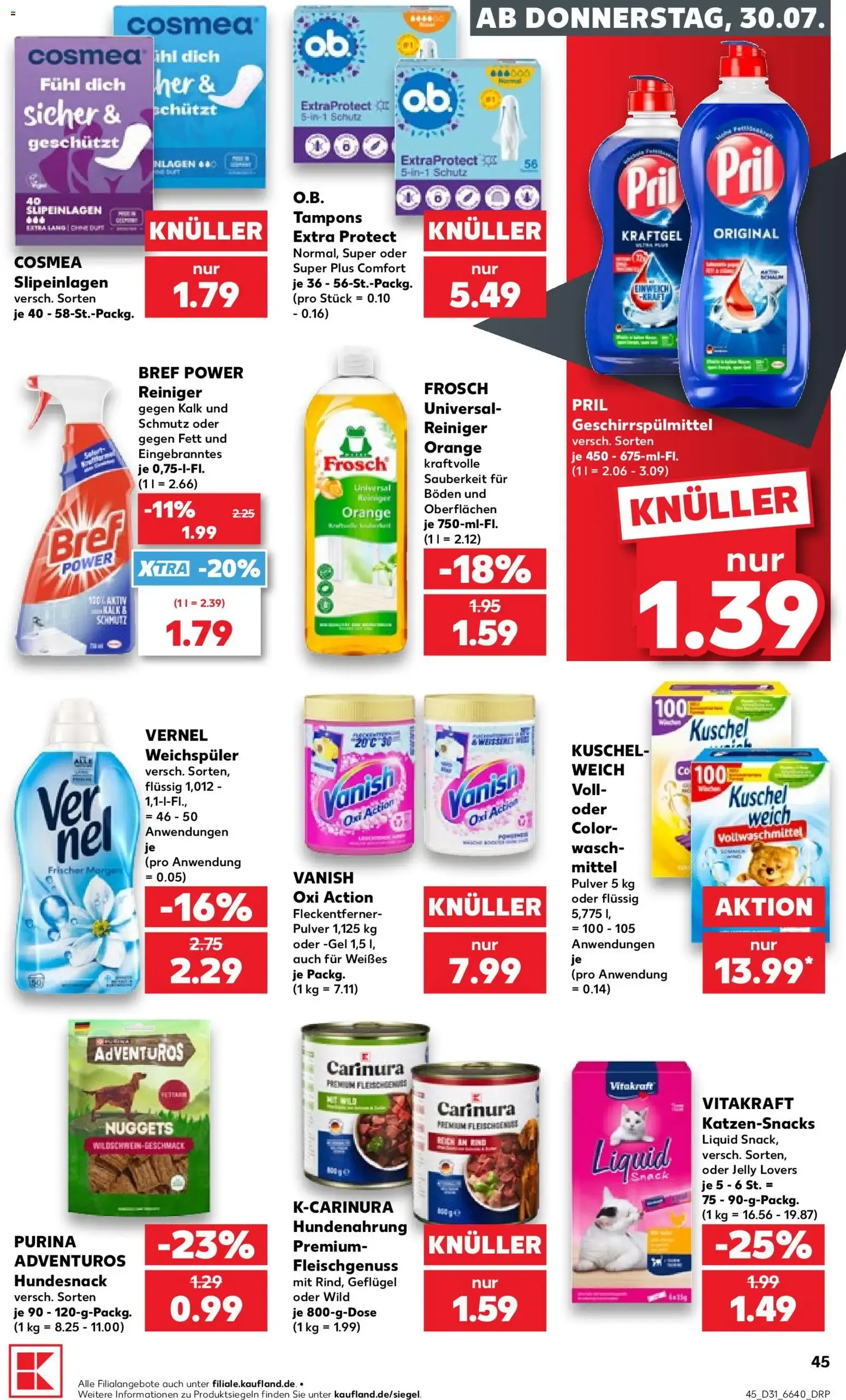 Prospekt Kaufland ab 30.07.2026 » Angebote Online zum Blättern von 30. Juli bis 5. August 2026 - Prospekt seite 45