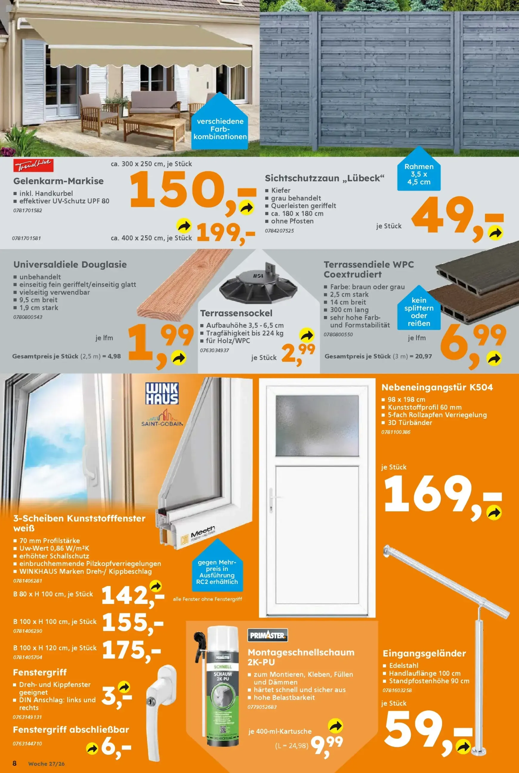 Globus Baumarkt Prospekt – von Montag 29.06.2026 bis Samstag 04.07.2026 von 29. Juni bis 4. Juli 2026 - Prospekt seite 8