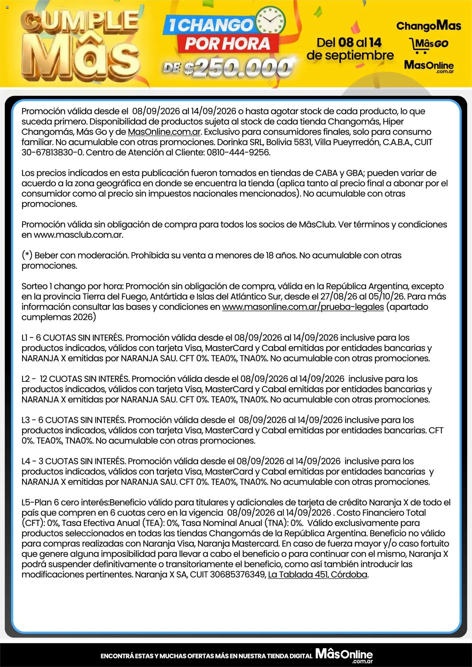 Ofertas de Changomas Ofertas || del 08/09/2026 - 14/09/2026 || Catálogo 8 de septiembre al 14 de septiembre 2026 - Página 15 del catálogo