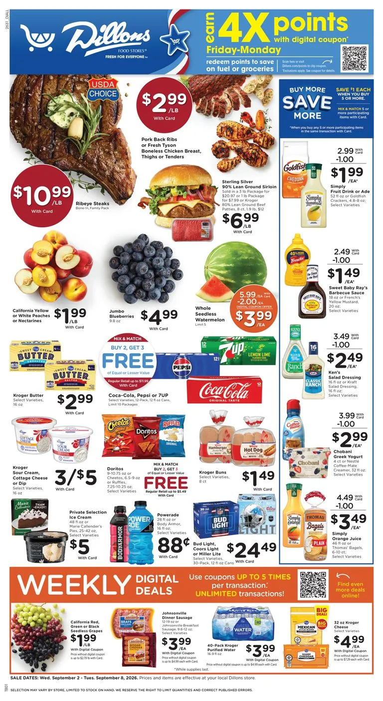 Weekly promotion Current Dillons leaflet valid from Wednesday 09/02/2026 to Tuesday 09/08/2026 spanning from September 2 to September 8 2026 - Page 1 for Catalogue 365