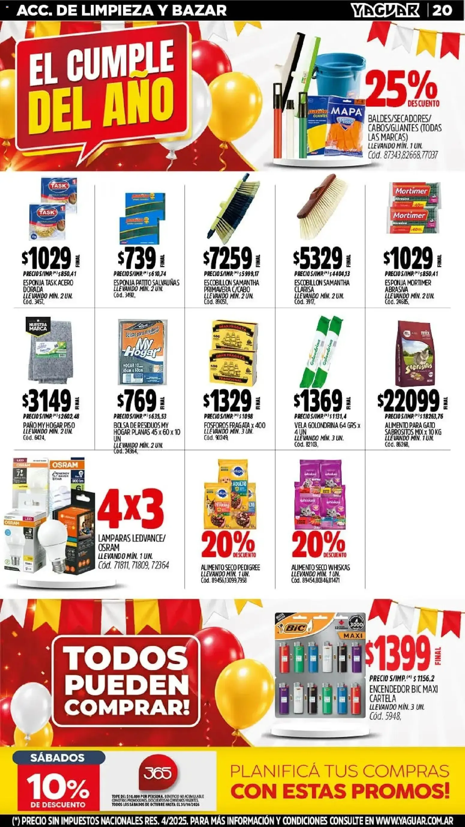 Ofertas de Mayorista Yaguar - El Cumple del Año 38 26 de octubre al 31 de octubre 2026 - Página 20 del catálogo