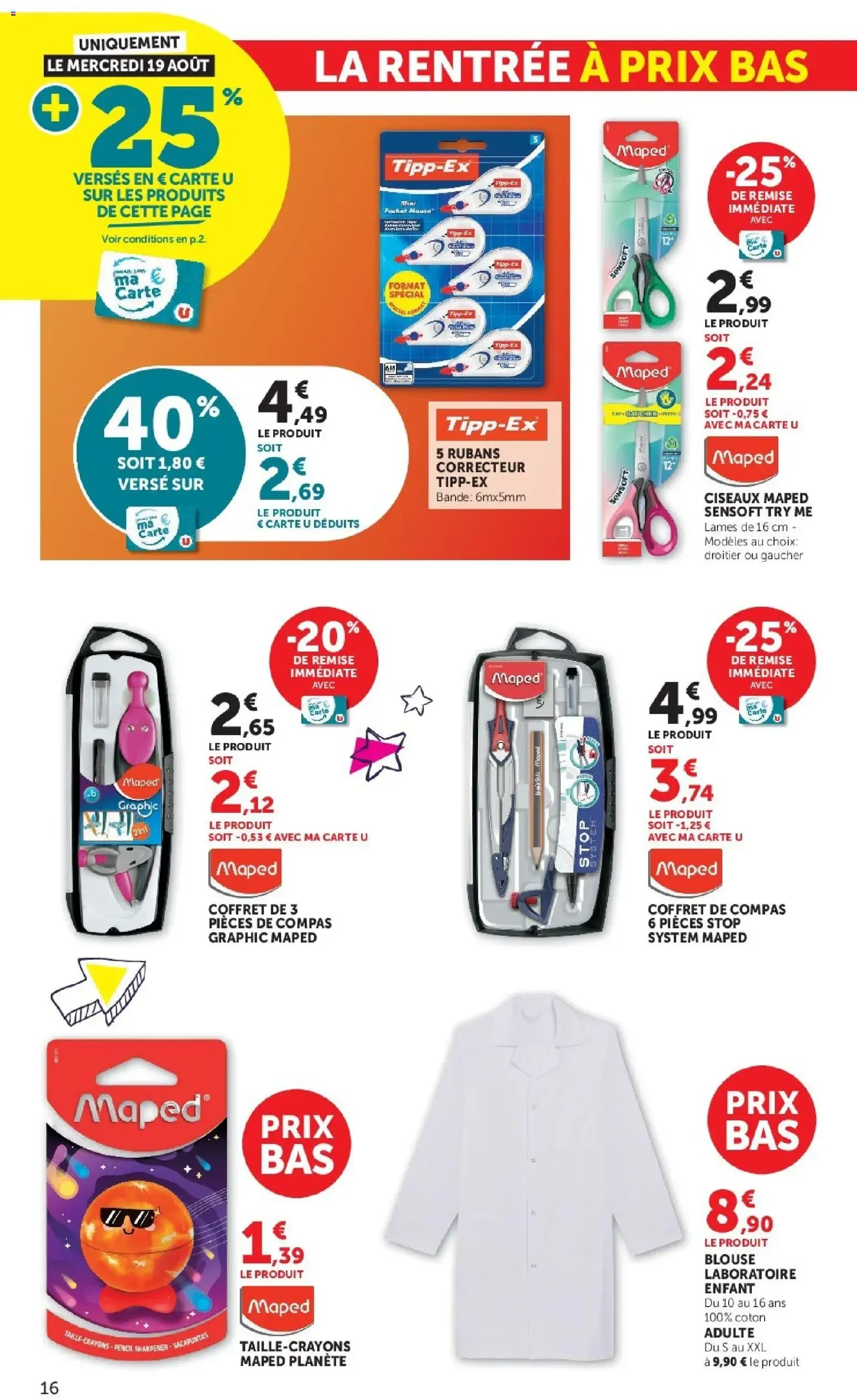 Super U - La rentrée à prix bas à partir du 11/08/2026 - promo en ligne du 11 août au 30 août 2026 - Catalogue page 16