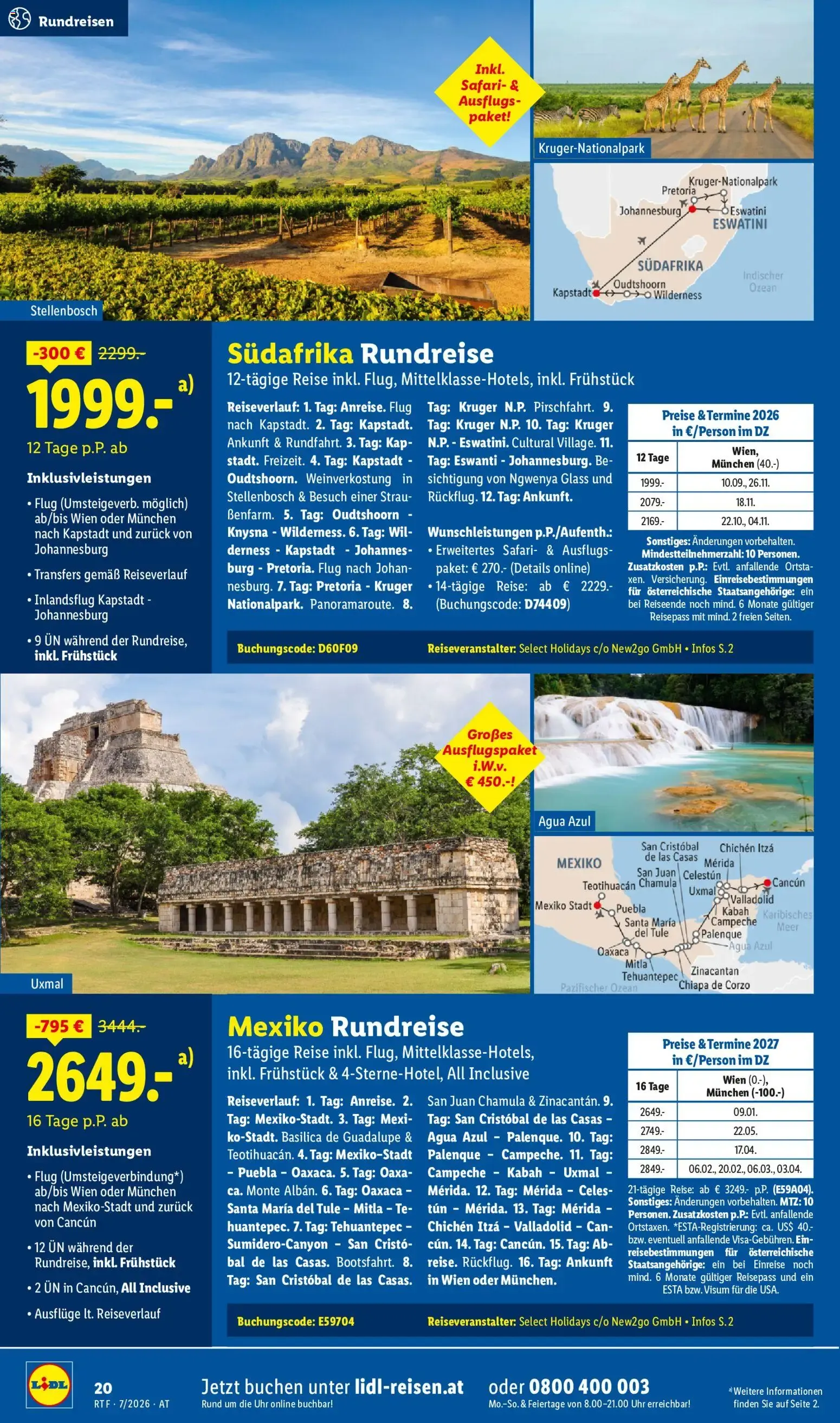 Lidl Juli/August Reise - Highlights ab 15.07.2026 - Angebote ab donnerstag von 15. Juli bis 15. August 2026 - Flugblätt seite  20