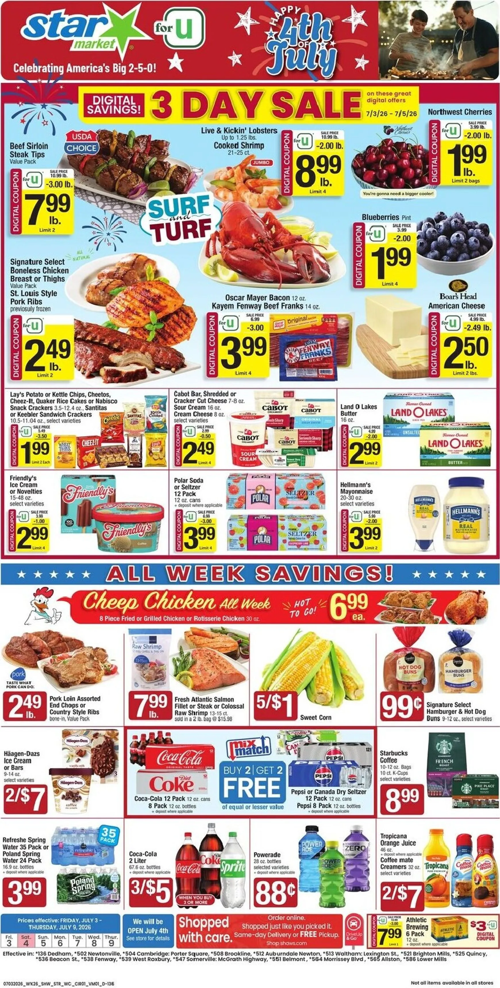 Weekly ad Current Star Market leaflet valid from Friday 07/03/2026 to Thursday 07/09/2026 from July 3 to July 9 2026 - Page 1