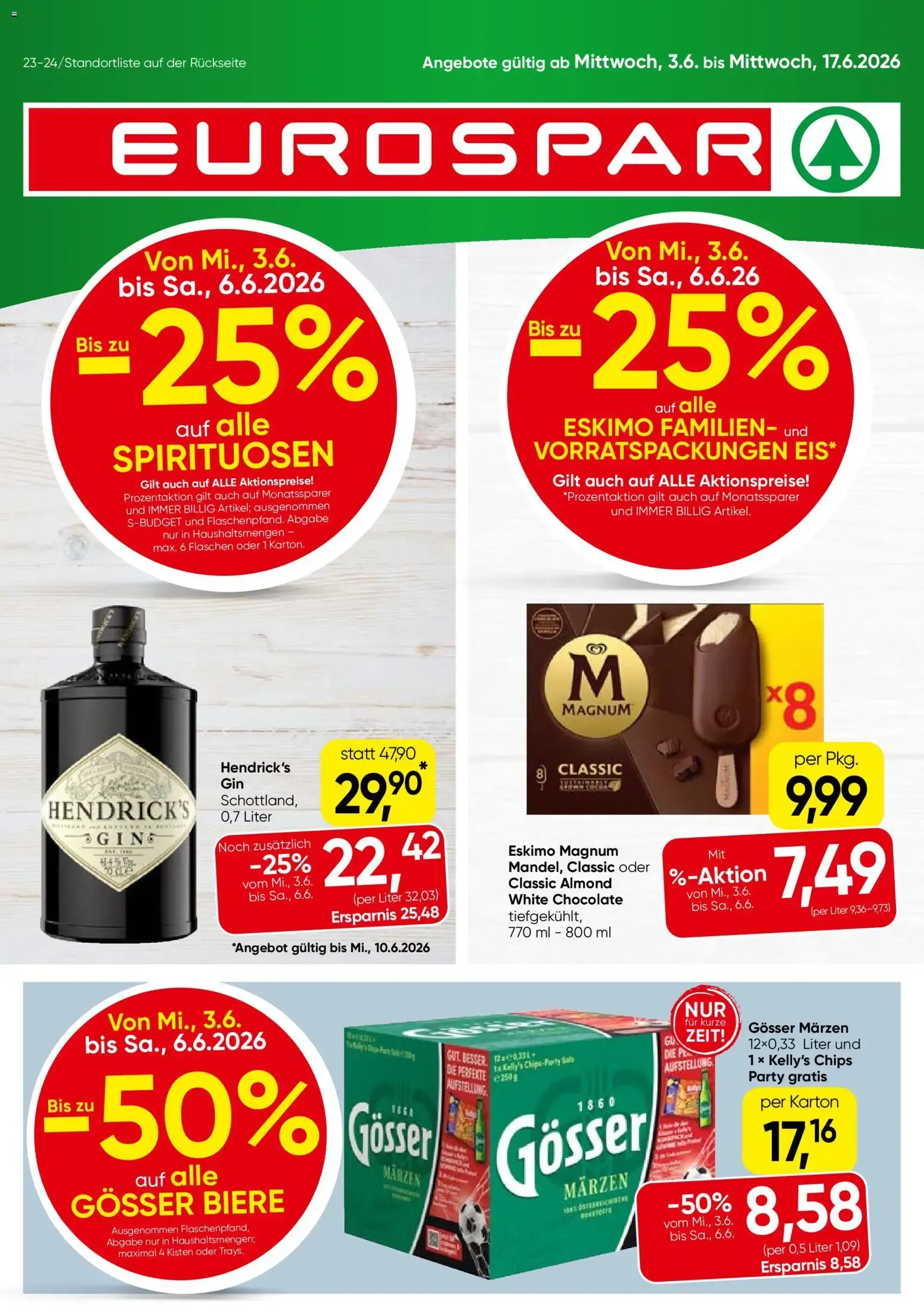 Eurospar Flugblatt von 03.06.2026 - Aktuelle Angebote von 3. Juni bis 17. Juni 2026 - Flugblätt seite 1