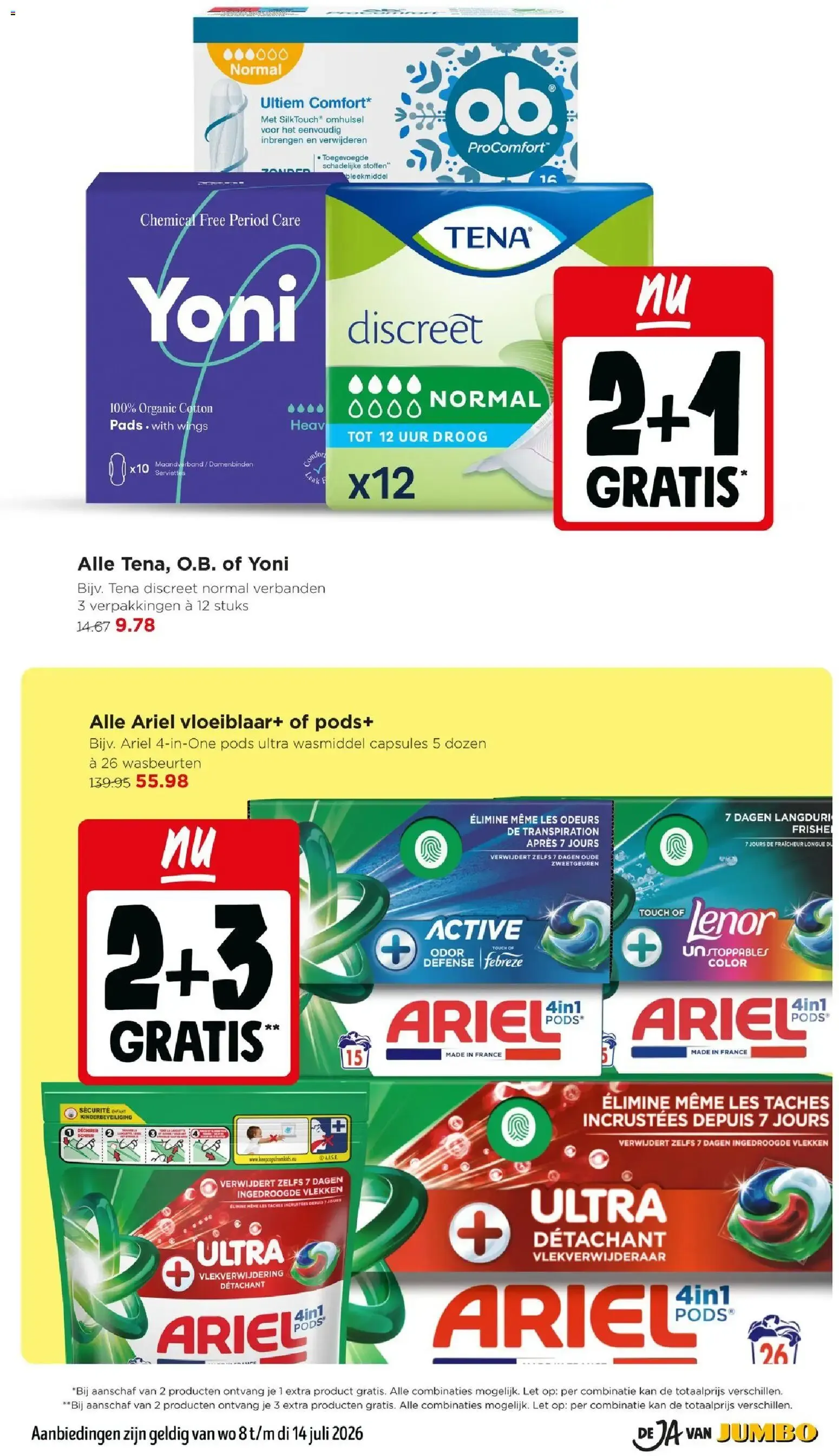 Jumbo: Campina Langlekker 2+3 GRATIS - Nóg meer voorraad pakken van 8 juli tot 14 juli 2026 - Folder pagina 34