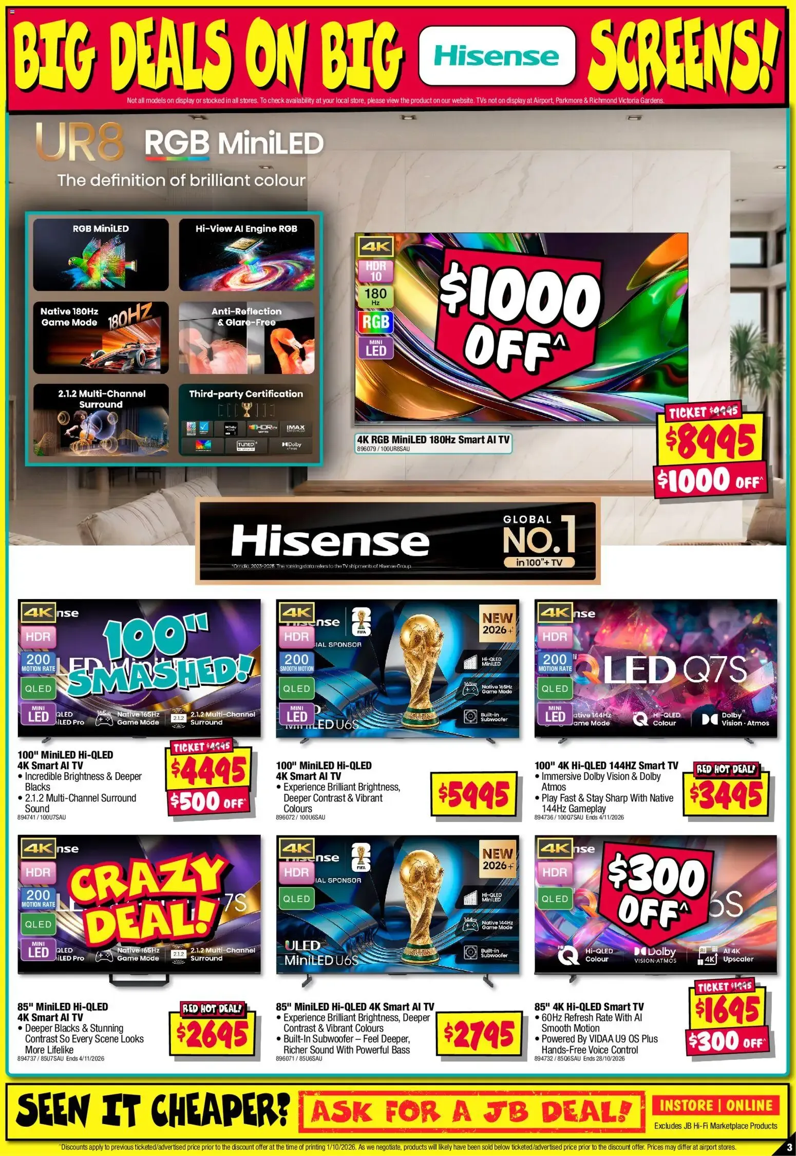 JB Hi-Fi catalogue Hisense Sellout - 15/10/2026 > weekly / monthly specials - Catalogue valid from 15 October to 21 October 2026 - page 3