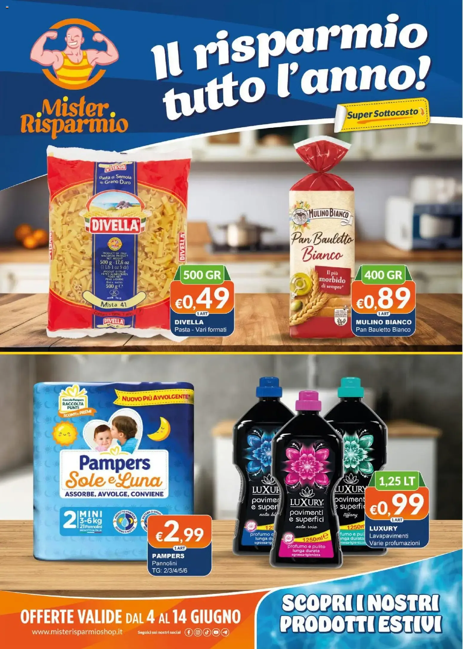 Mister Risparmio volantino dal 04/06/2026 - online Offerte da 4 giugno a 14 giugno di 2026 - Pagina del volantino 1