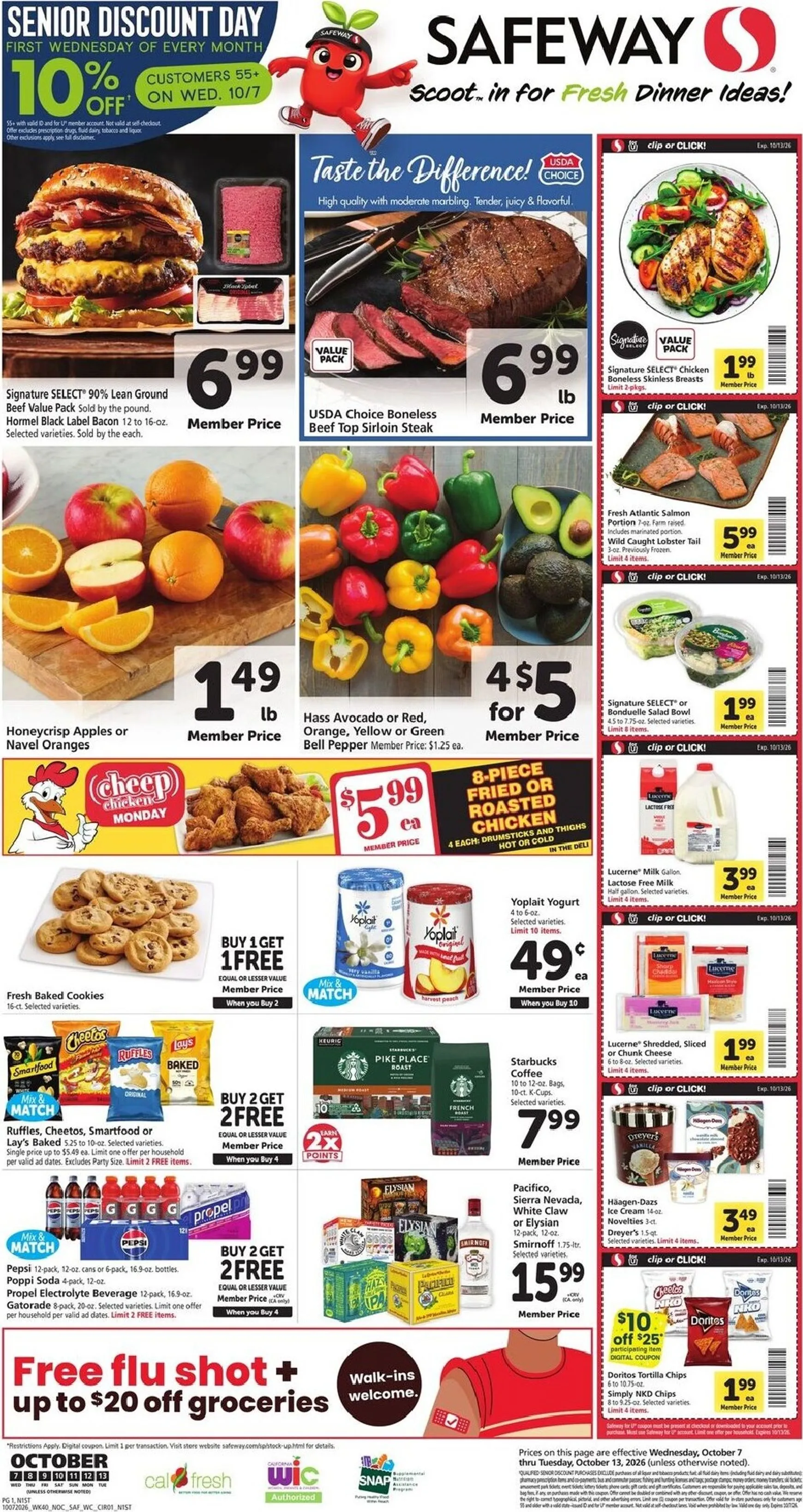 Current Safeway leaflet valid from Wednesday 10/07/2026 to Tuesday 10/13/2026