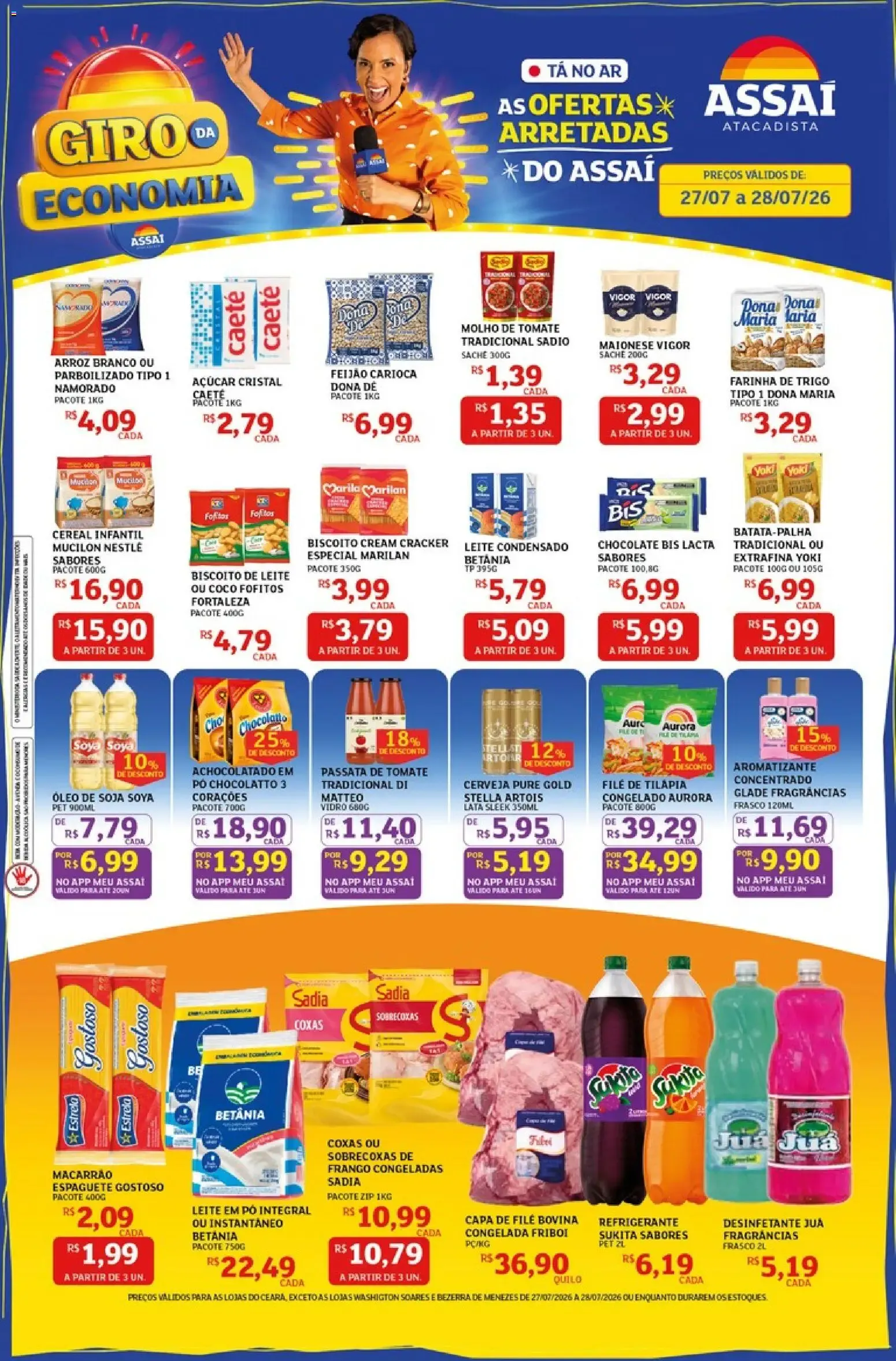 Encarte de As Ofertas Arretadas do Assaí - Giro da Economia 27 de julho até 28 de julho 2026 - Pagina 1