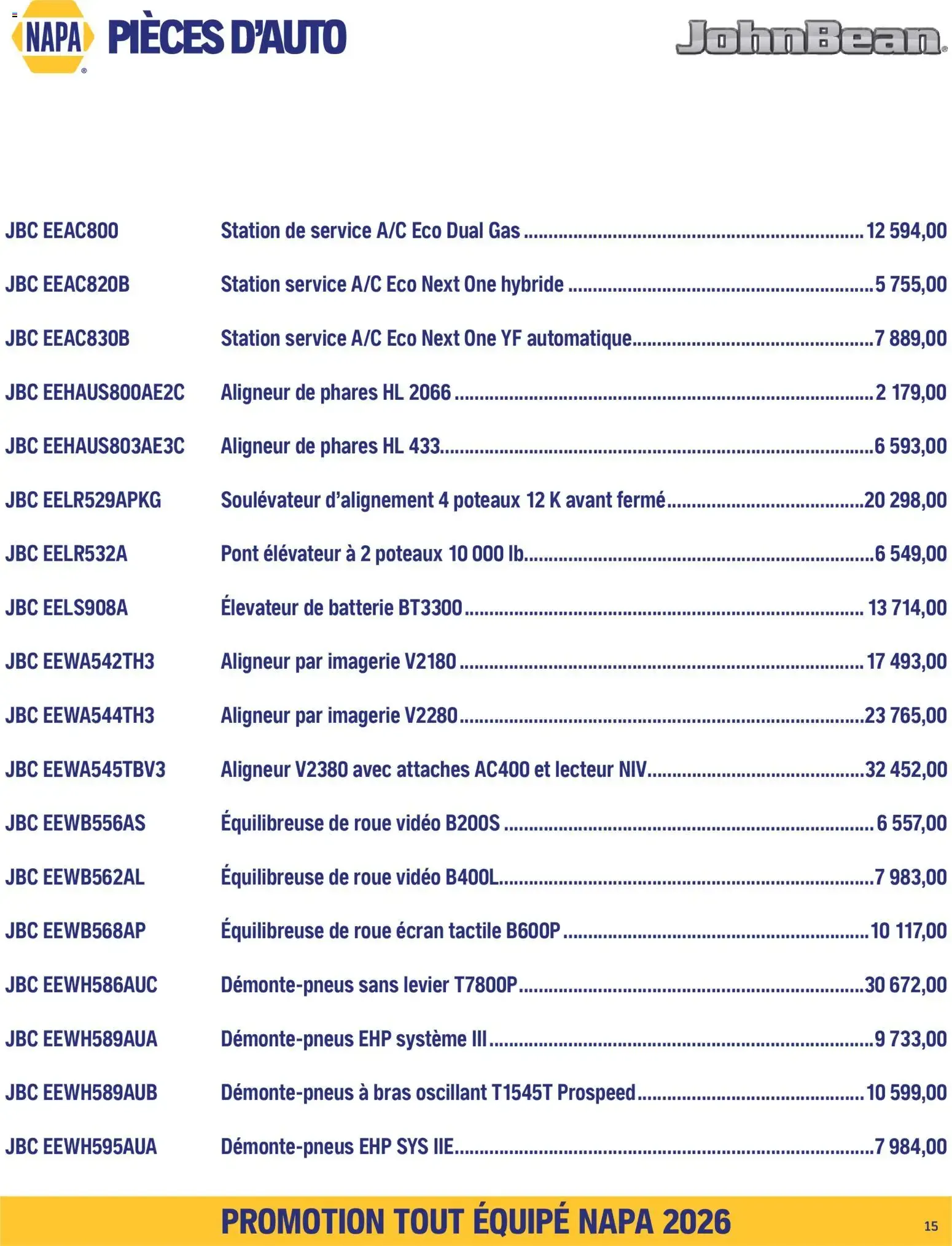 NAPA Auto Parts circulaire - TOUT ÉQUIPÉ septembre-octobre 2026 from Sep 1, 2026 > weekly specials & deals from September 1 to October 31 2026 - flyer page 17