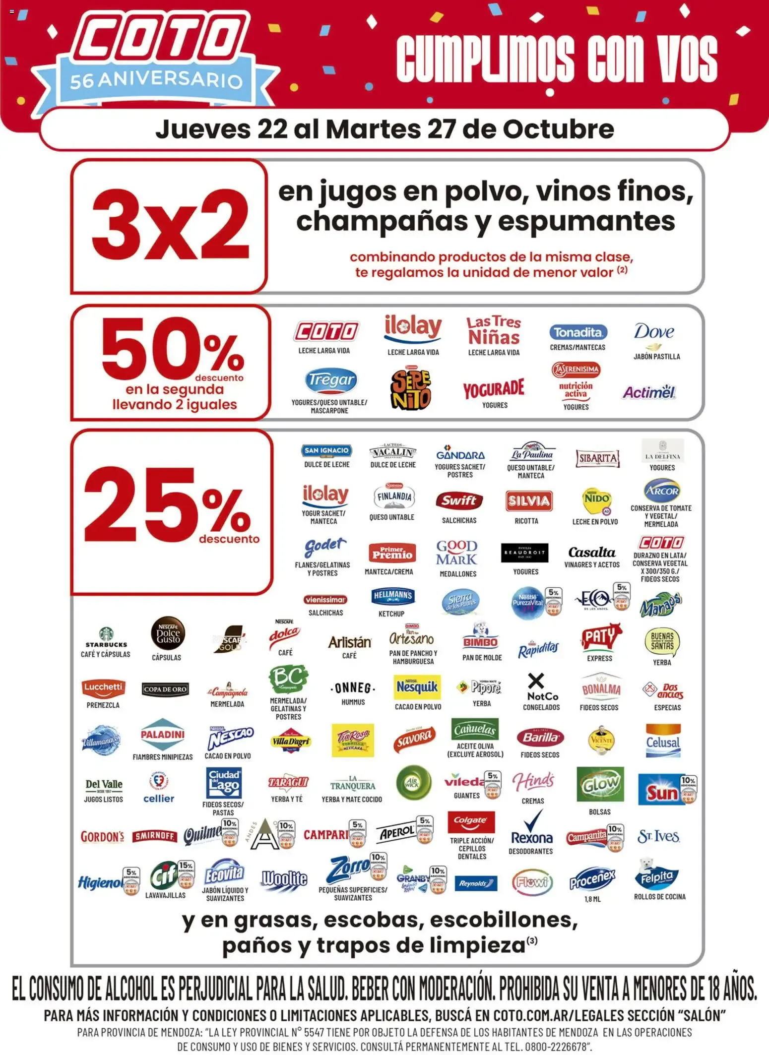 Ofertas de Coto 56 Aniversario: Cumplimos con Vos 22 de octubre al 27 de octubre 2026 - Página 1 del catálogo