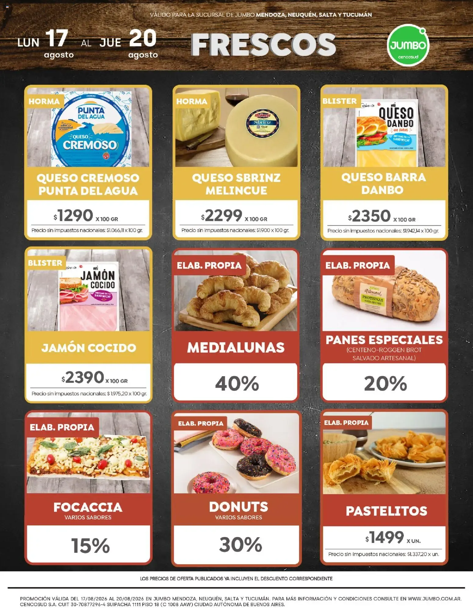 Ofertas de Jumbo Frescos 17 de agosto al 20 de agosto 2026 - Página 1 del catálogo