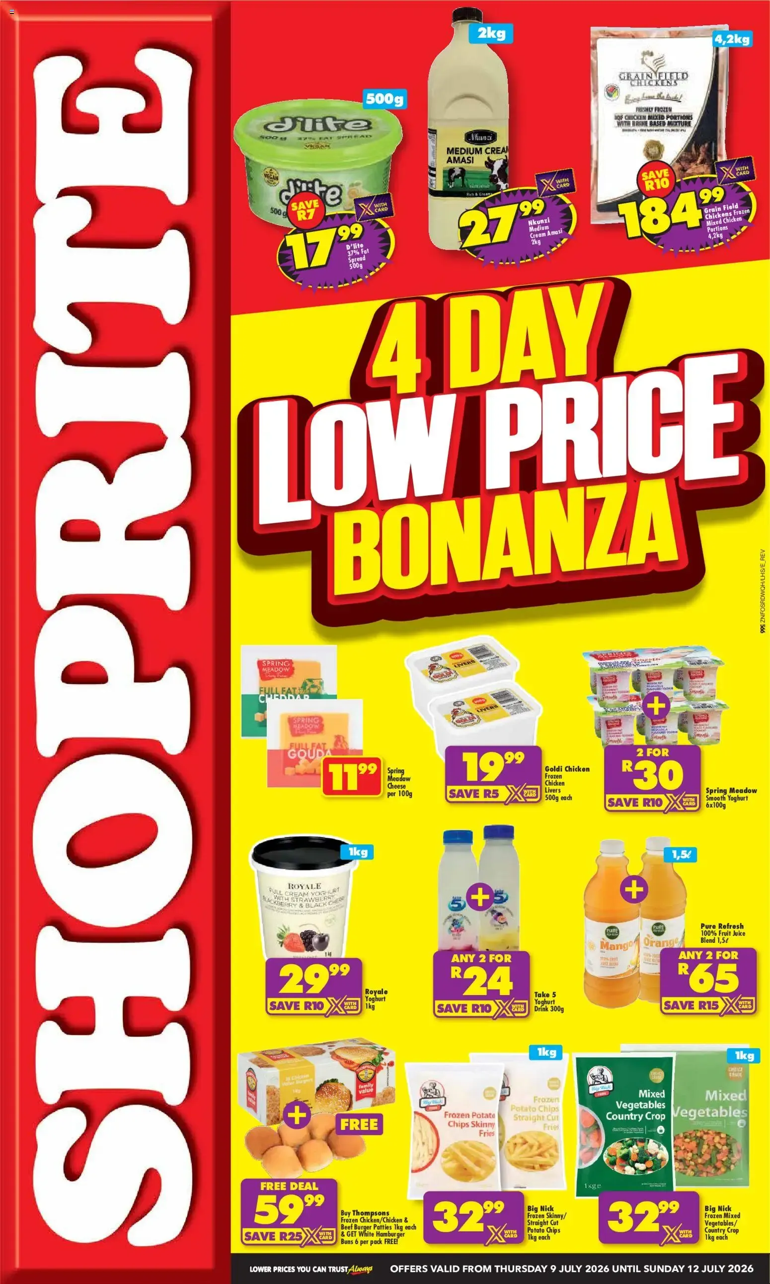Shoprite - Kwazulu-Natal - Low Price Bonanza (09/07/2026 - 12/07/2026) → Online Catalogue from 9 July to 12 July 2026 - Catalogue Page 1