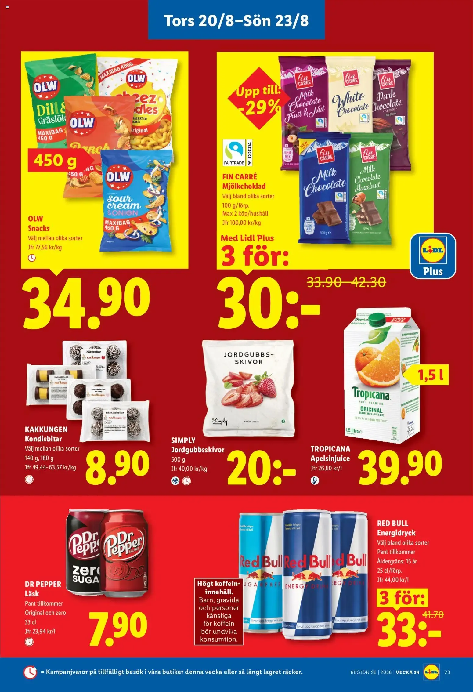 Lidl: Kvalitetssäkrade frukter och grönsaker. Det lönar sig. från 17 augusti till 23 augusti 2026 - Reklamblad sidor 28