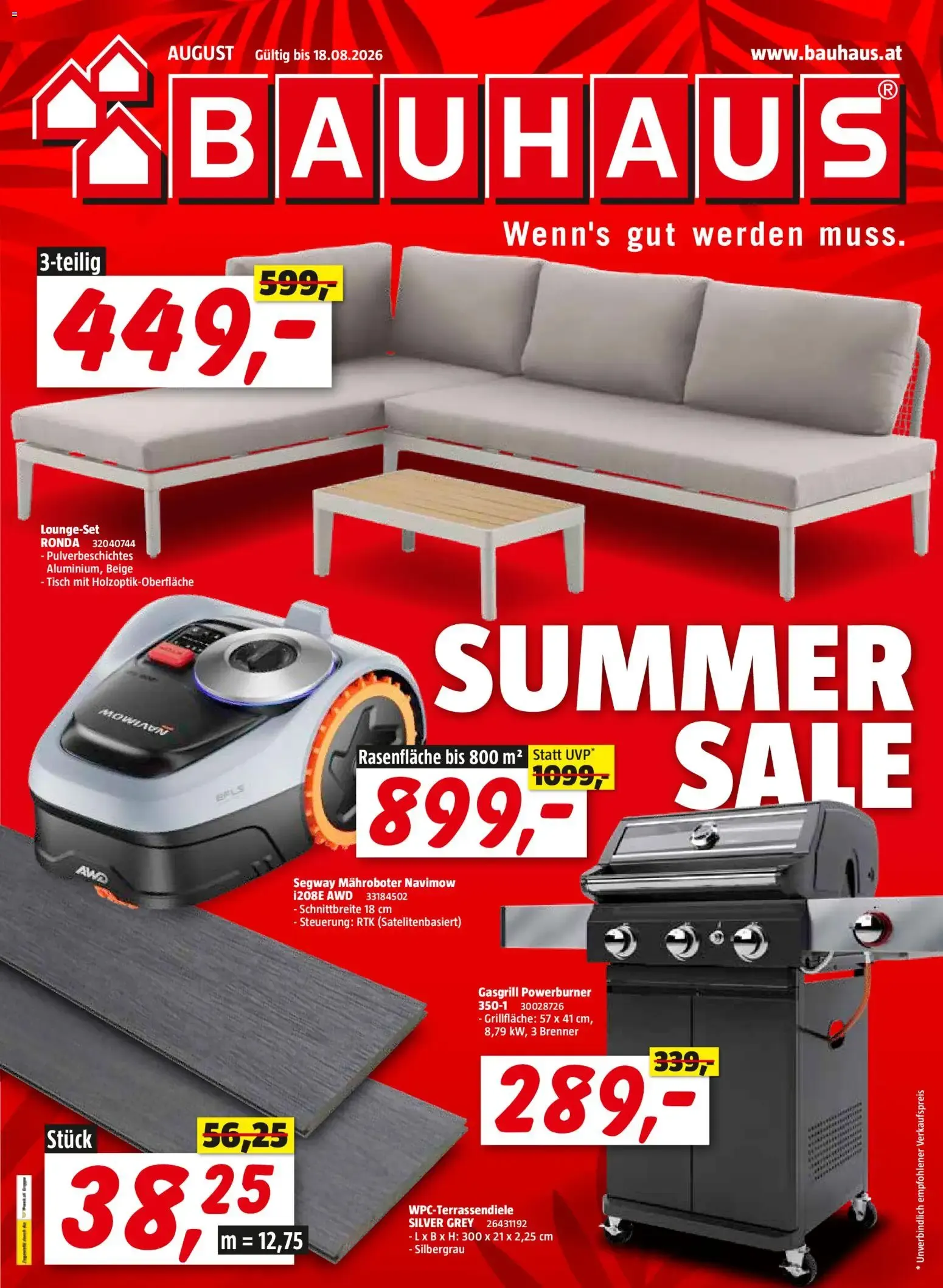 Bauhaus Summer Sale von 5. August bis 18. August 2026 - Flugblätt seite  1