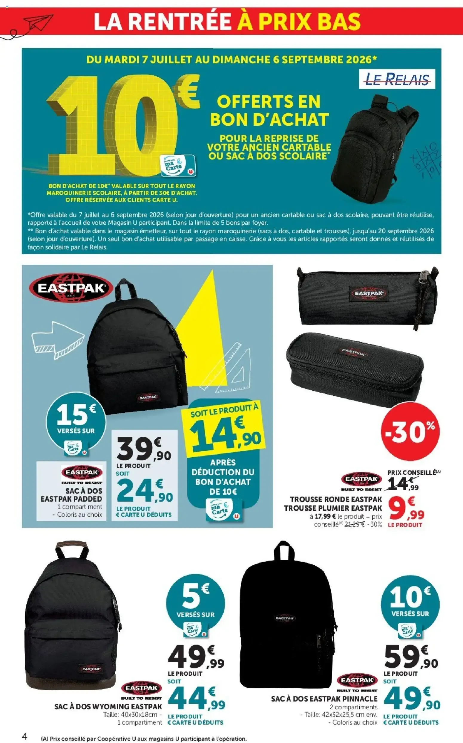 Hyper U - La rentrée à prix bas à partir du 15/07/2026 - promo en ligne du 15 juillet au 9 août 2026 - Catalogue page 4