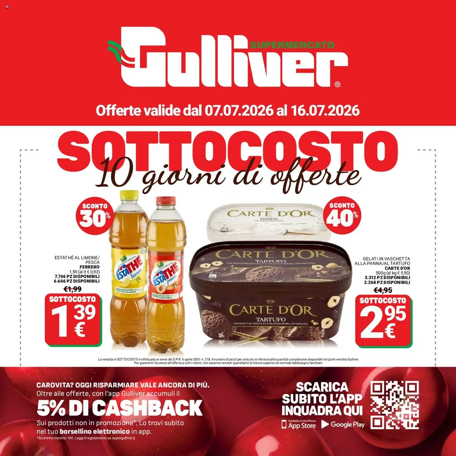 Gulliver Supermercato: SOTTOCOSTO 10 giorni di offerte da 7 luglio a 16 luglio di 2026 - Pagina del volantino 1