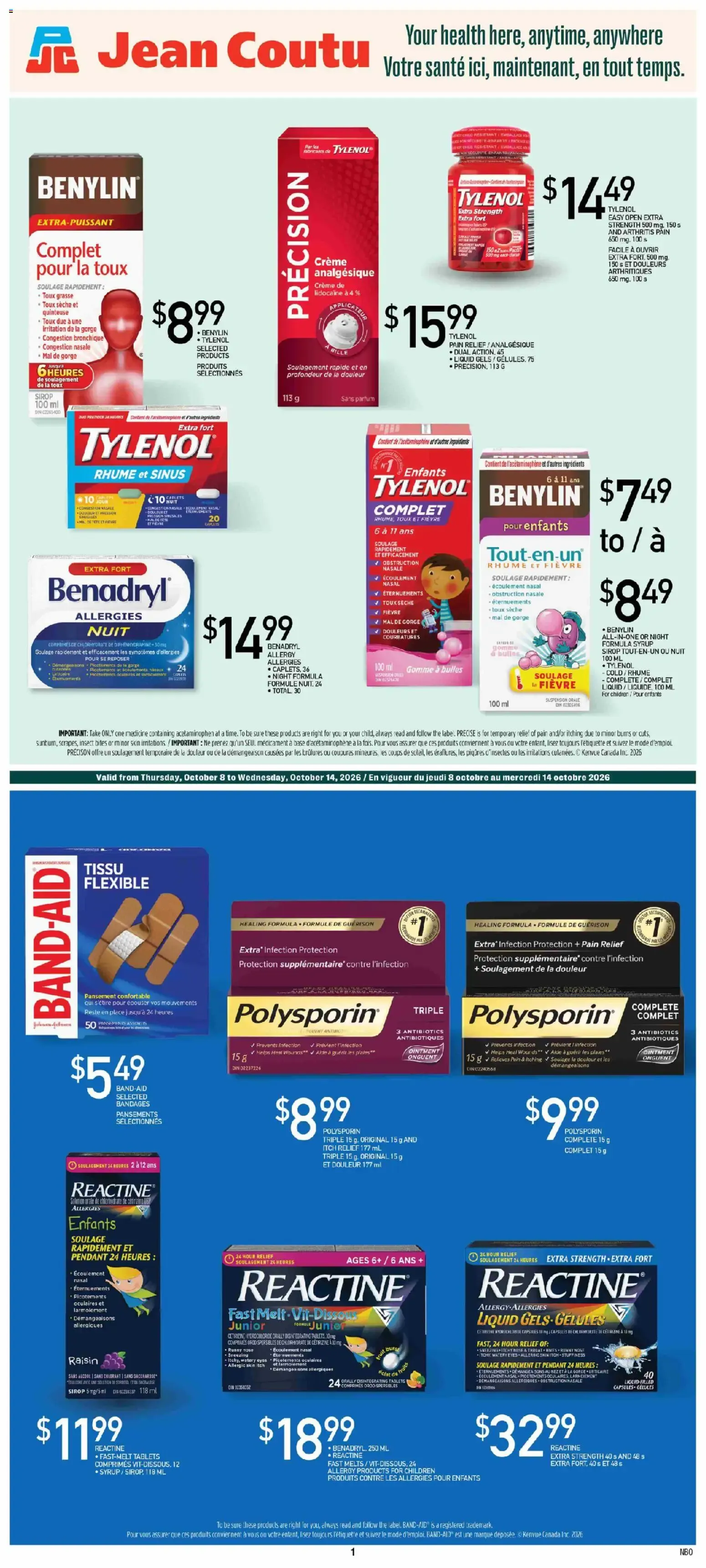 Jean Coutu flyer - Pharma Booklet from Oct 8, 2026 > weekly specials & deals from October 8 to October 14 2026 - flyer page 1