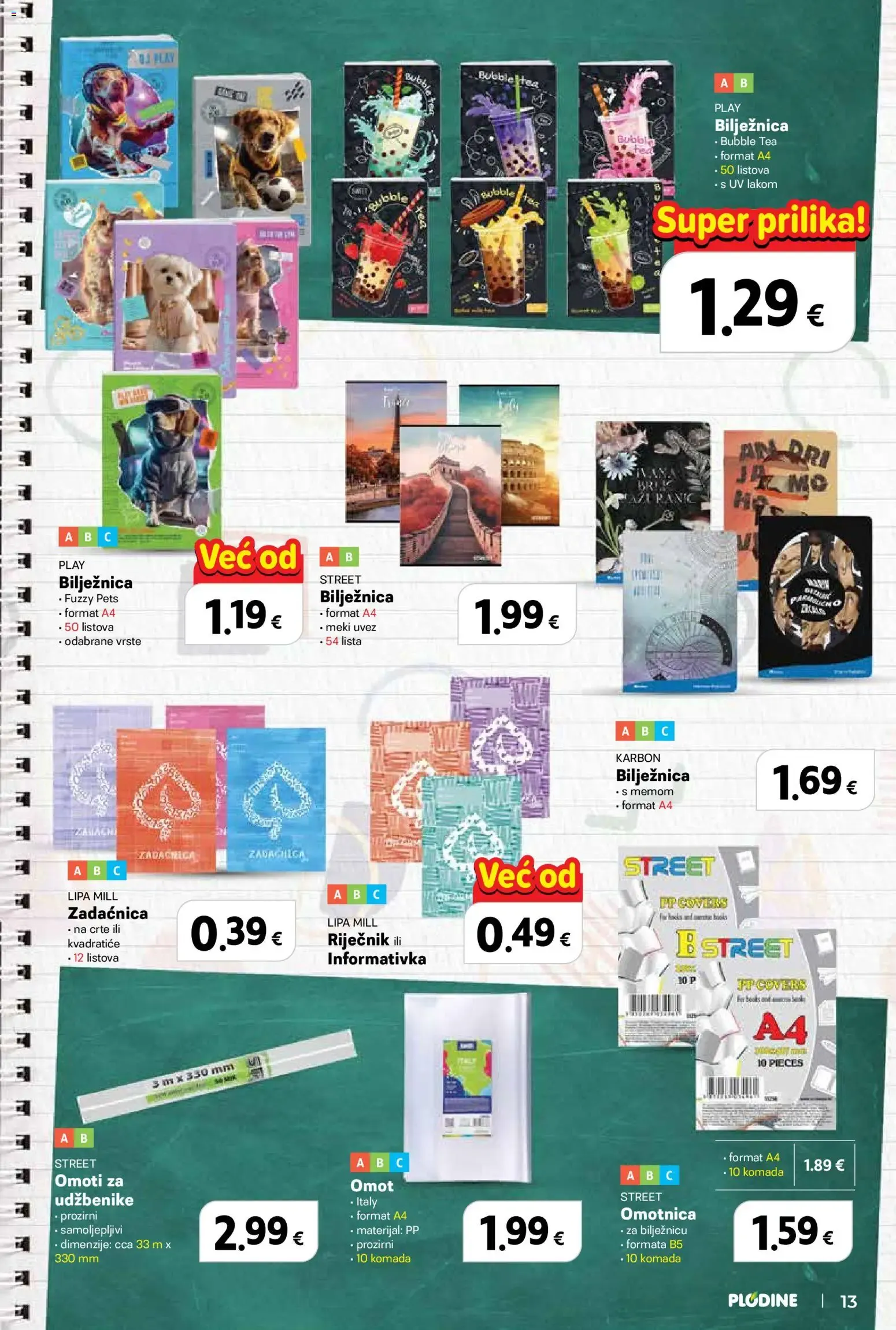 Katalog Plodine: Spremni za školu, uz velike uštede! od 13. kolovoza do 23. rujna 2026. - Pregled Stranica 13