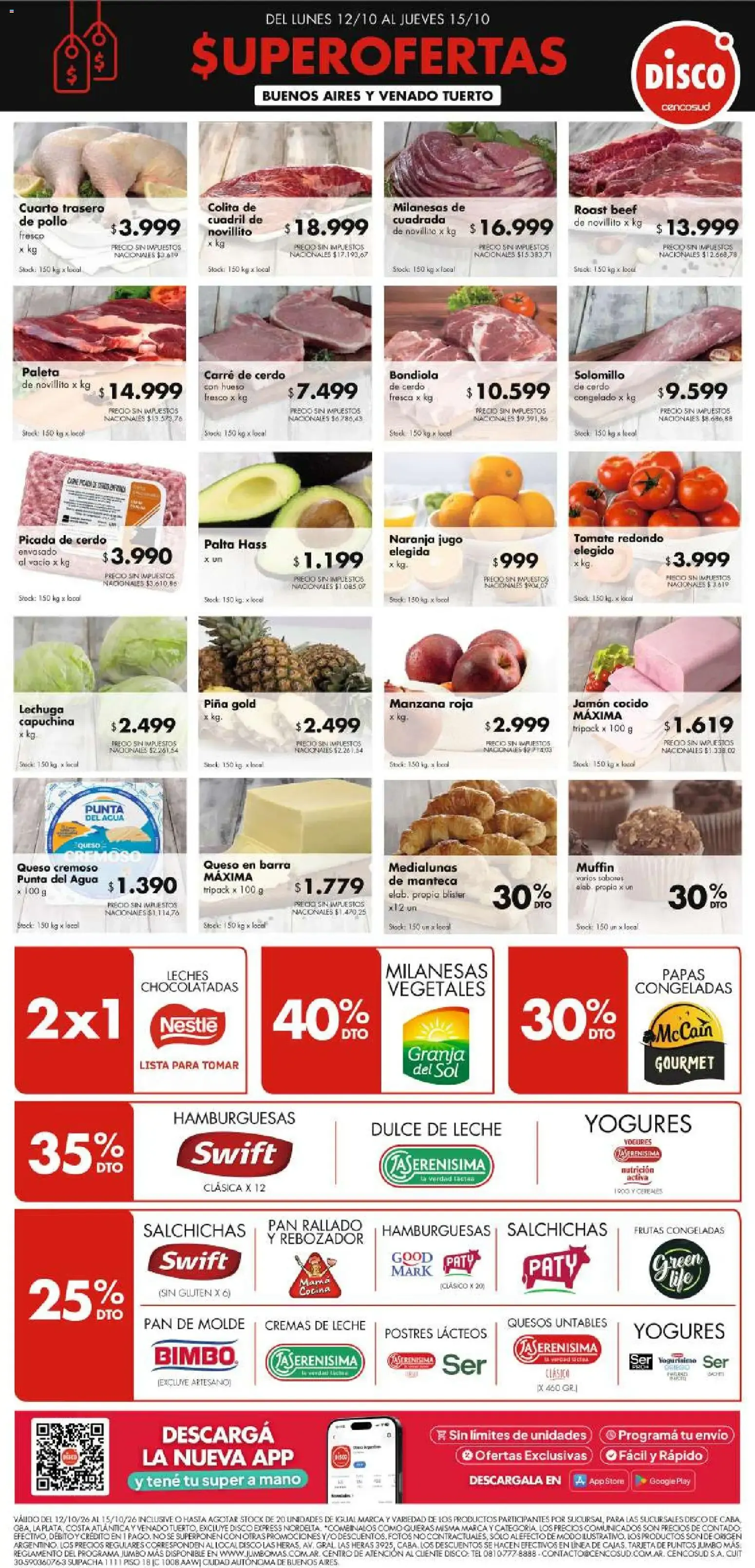 Ofertas de Disco - Superofertas Buenos Aires y Venado Tuerto 12 de octubre al 15 de octubre 2026 - Página 1 del catálogo