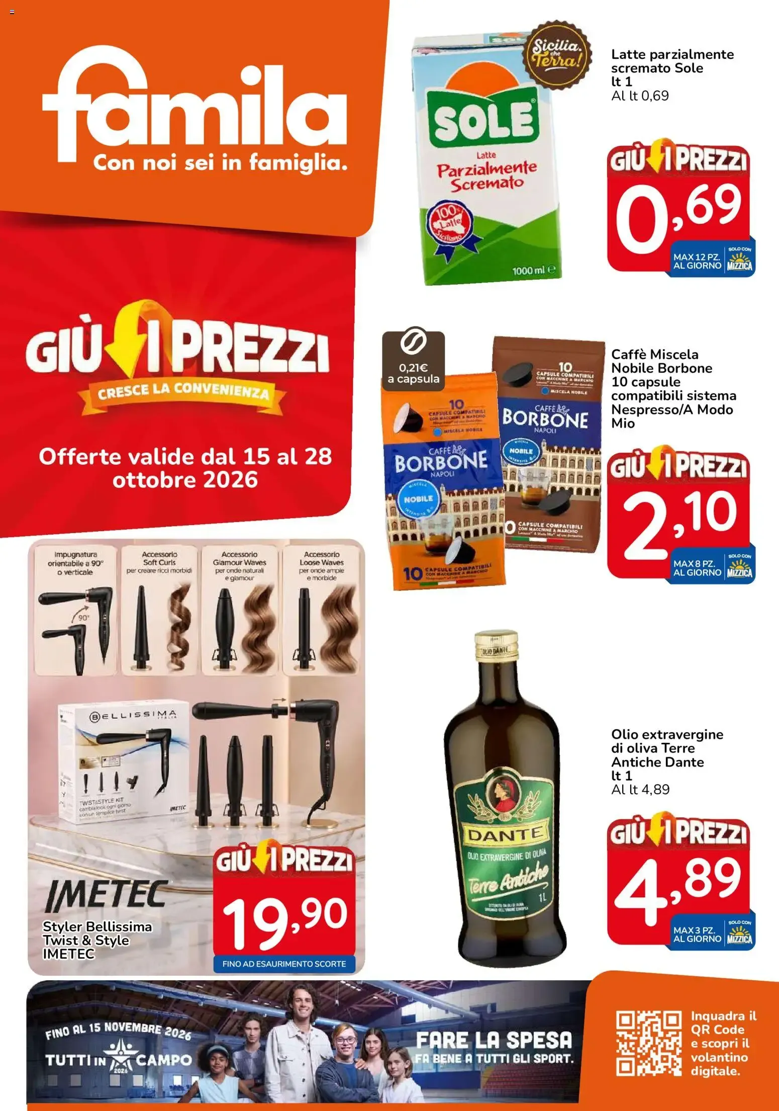 Volantino Famila - Giù i prezzi da 15 ottobre a 28 ottobre di 2026 - Pagina del volantino 1
