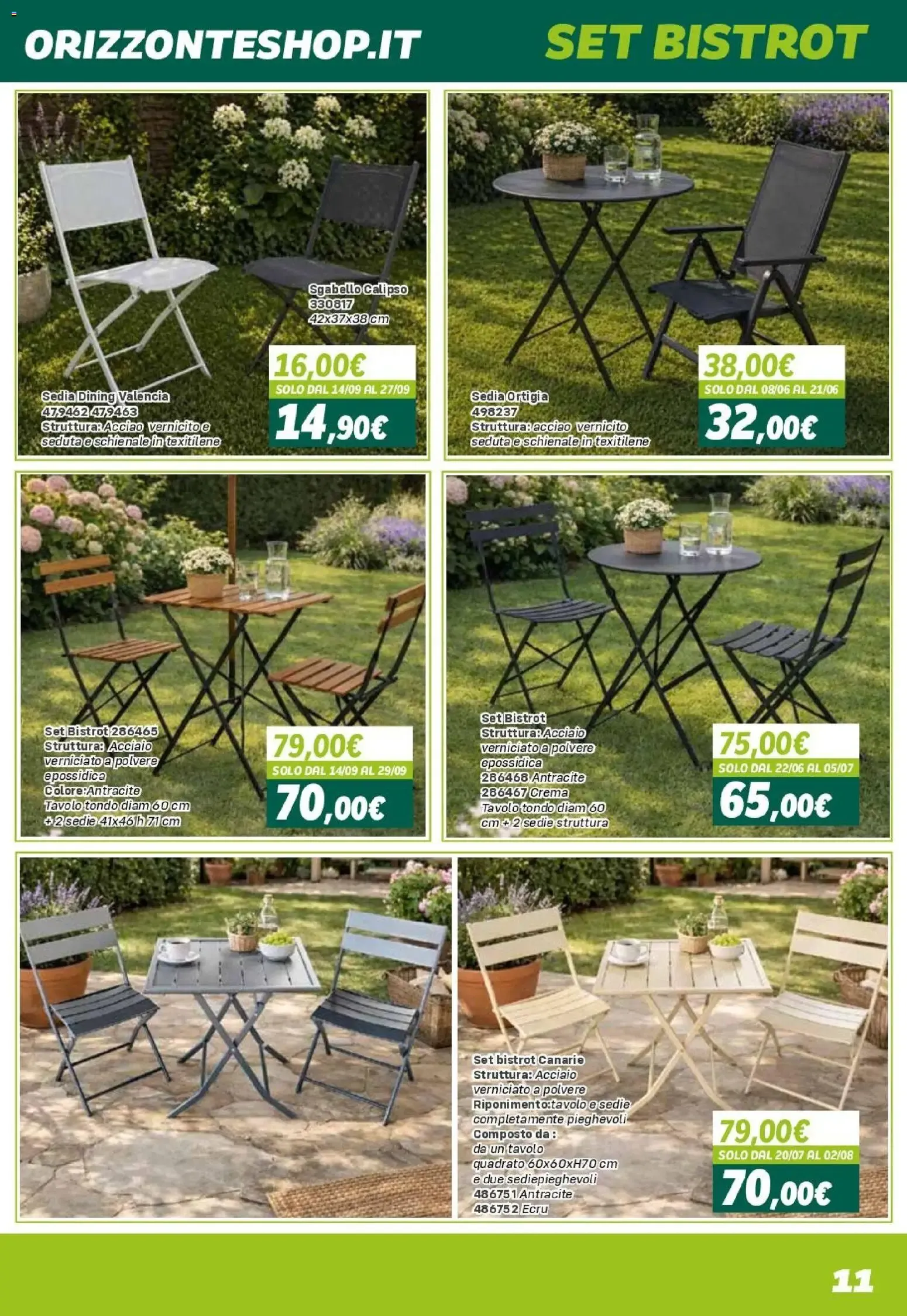 Orizzonte ARREDO GIARDINO CATALOGO 2026 da 24 aprile a 27 settembre di 2026 - Pagina del volantino 11