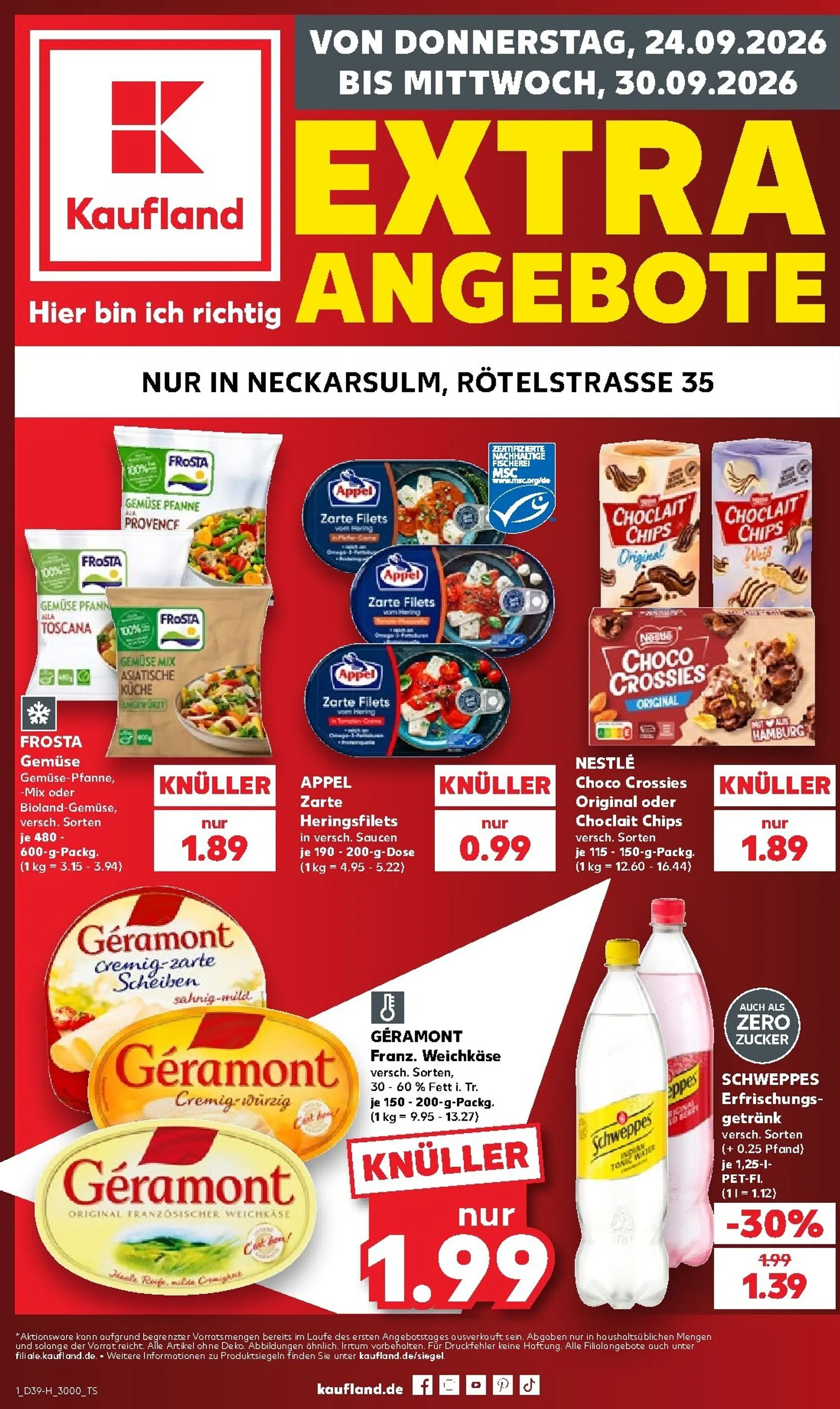 Kaufland - Neckarsulm Prospekt nächste Woche – von Donnerstag 24.09.2026 bis Mittwoch 30.09.2026