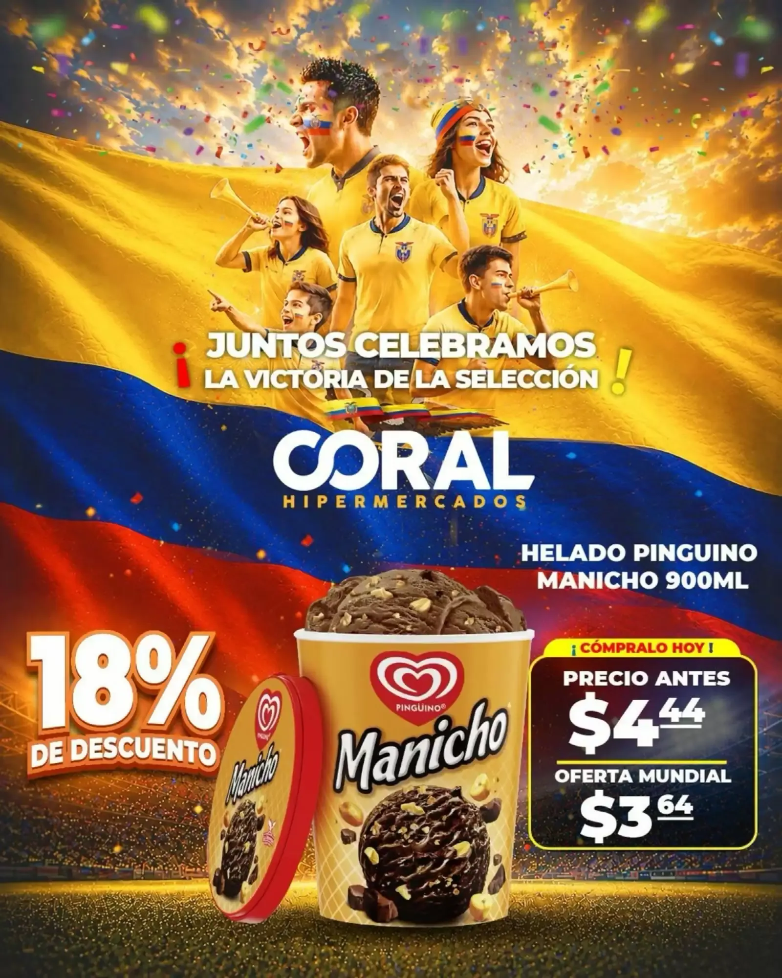 Catalogo de Coral Hipermercados - Oferta Mundial Helado Pingüino Manicho 29 de junio al 2 de julio 2026 - Pag 1