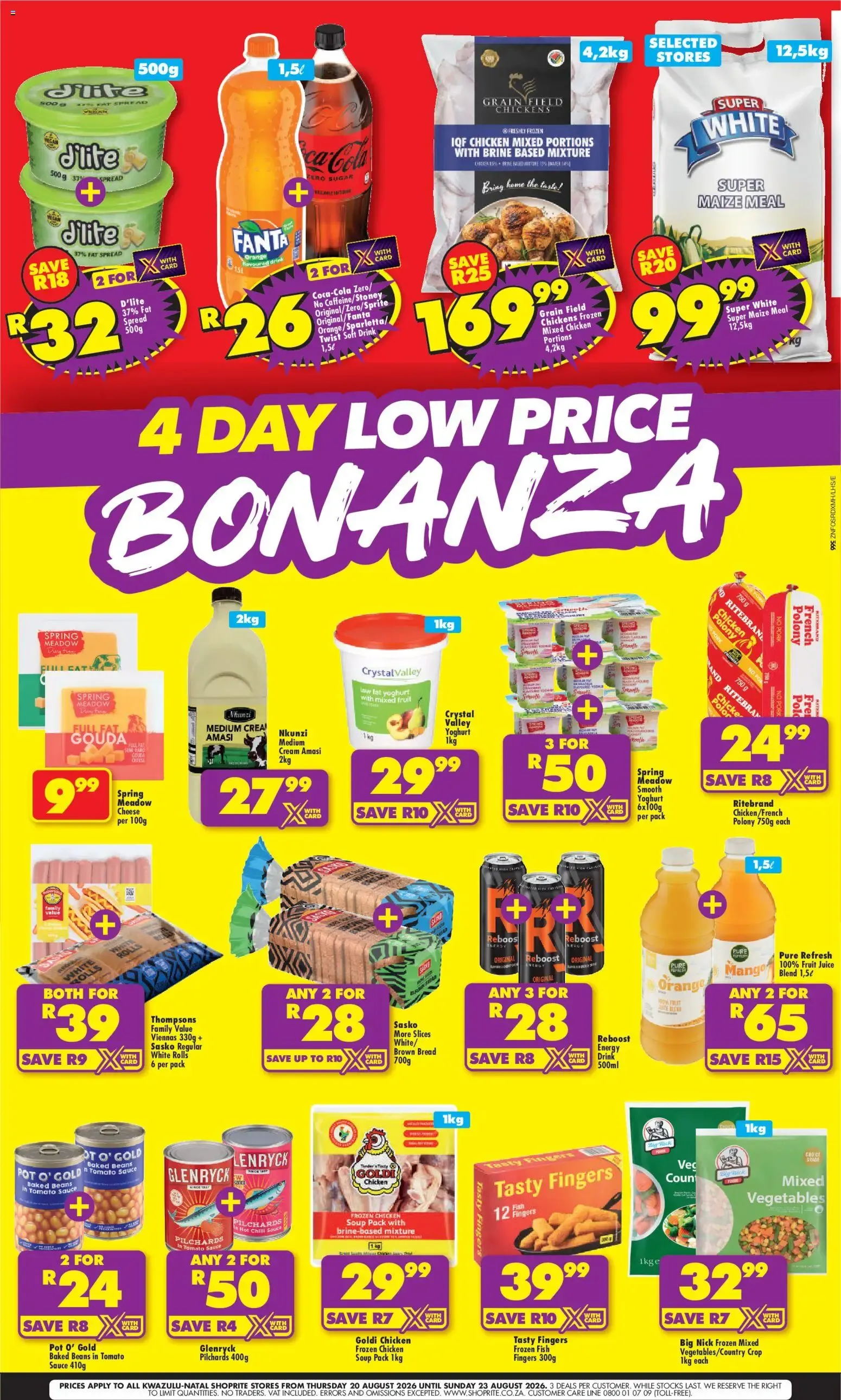 Shoprite - Low Price Bonanza (20/08/2026 - 23/08/2026) → Online Catalogue from 20 August to 23 August 2026 - Catalogue Page 1